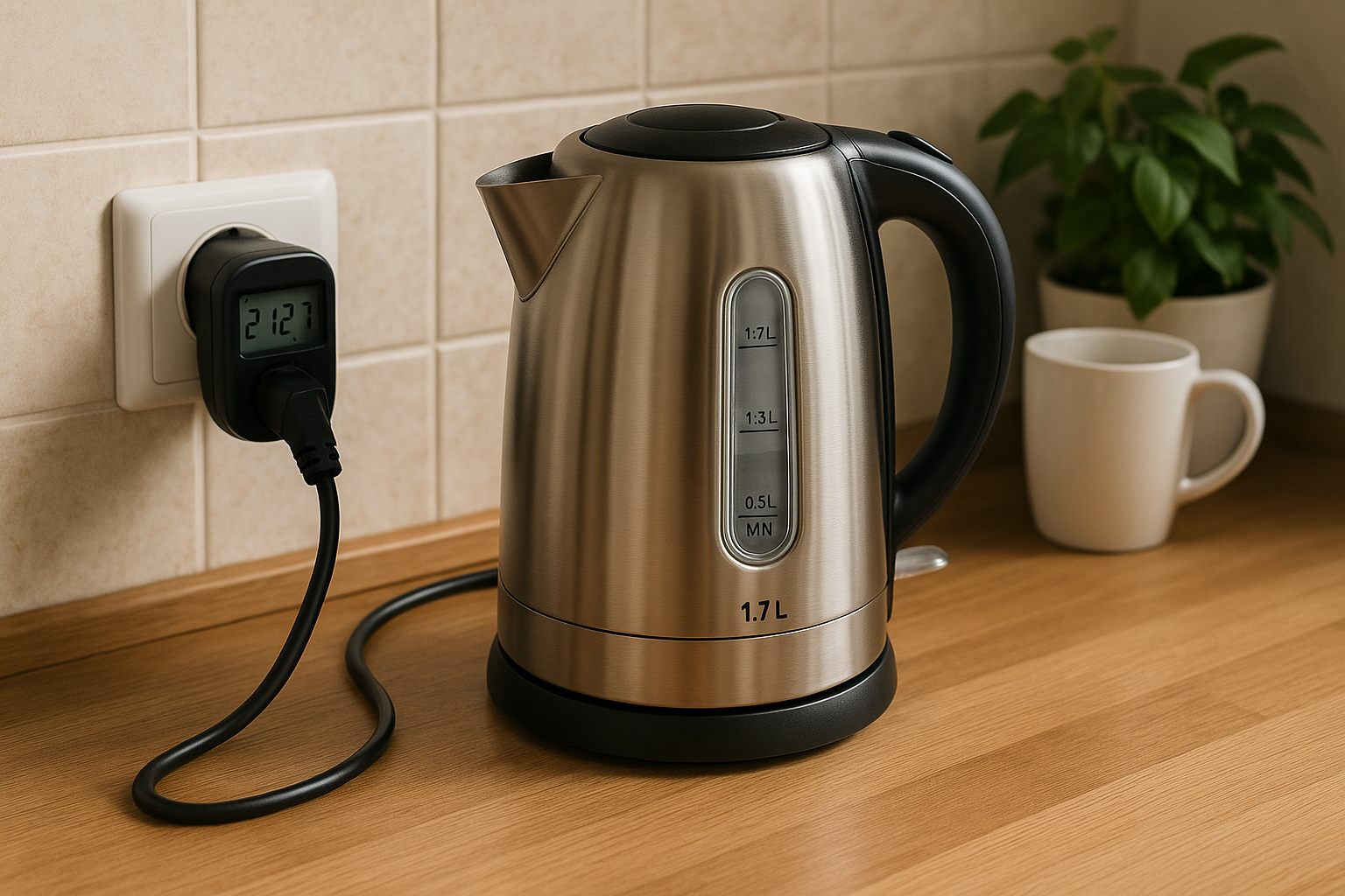 Illustration af hvor meget el bruger en elkedel