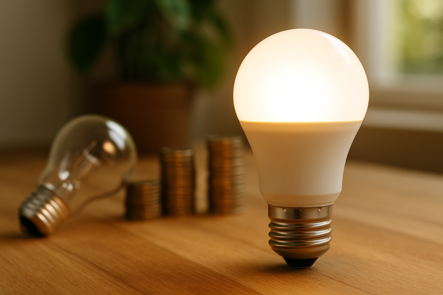 Illustration af hvor meget strøm bruger en led pære i timen