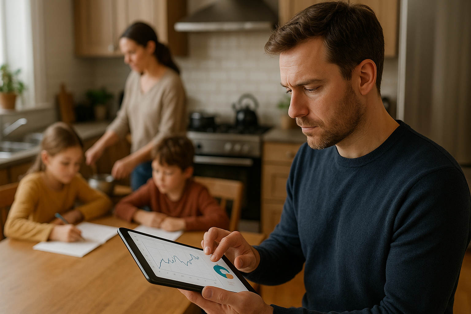 Illustration af hvad bruger en familie i strøm om dagen