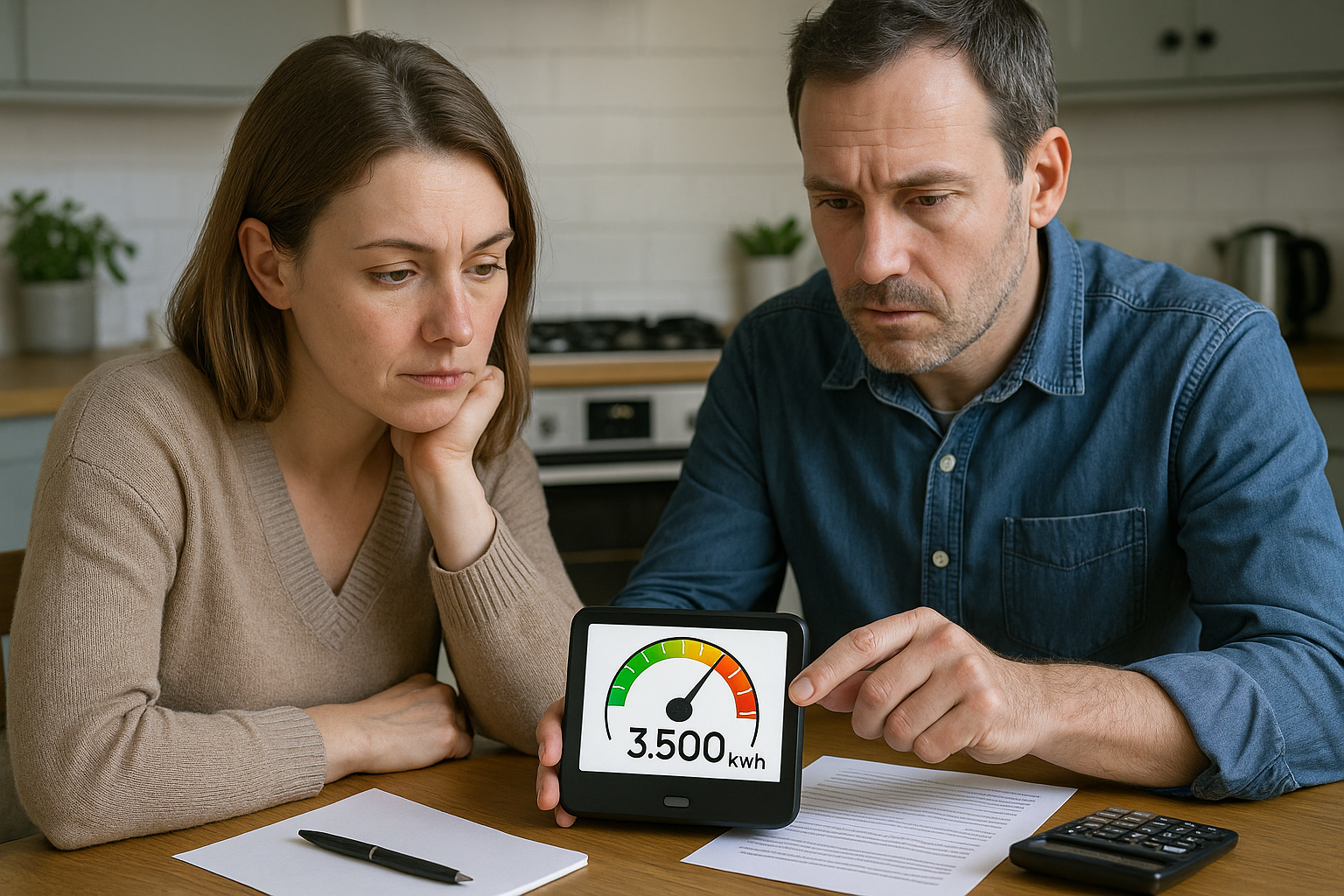 Illustration af hvad bruger en familie på 2 i strøm