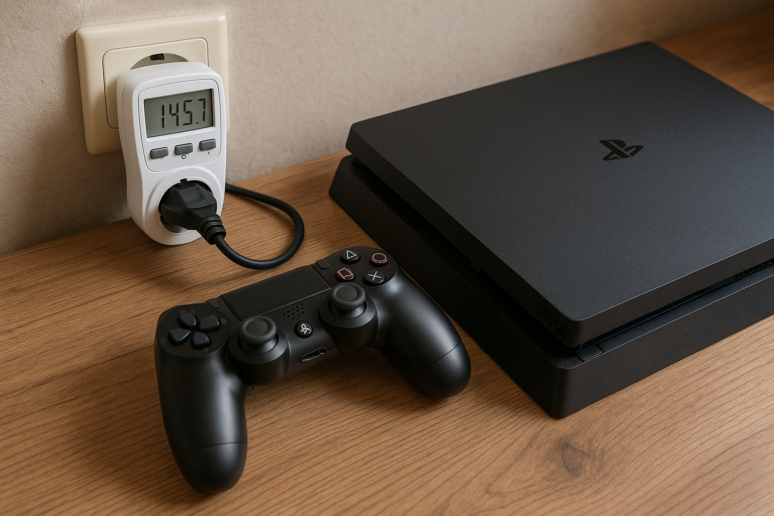 Illustration af hvad bruger en playstation 4 i strøm