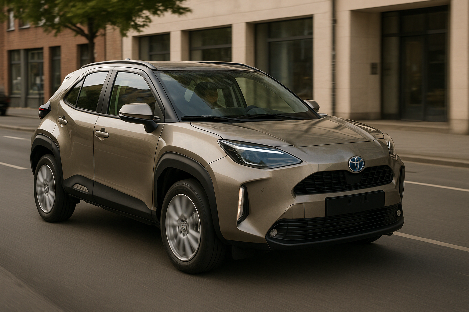 Illustration af hvor hurtigt kan den nye yaris cross køre på rent el
