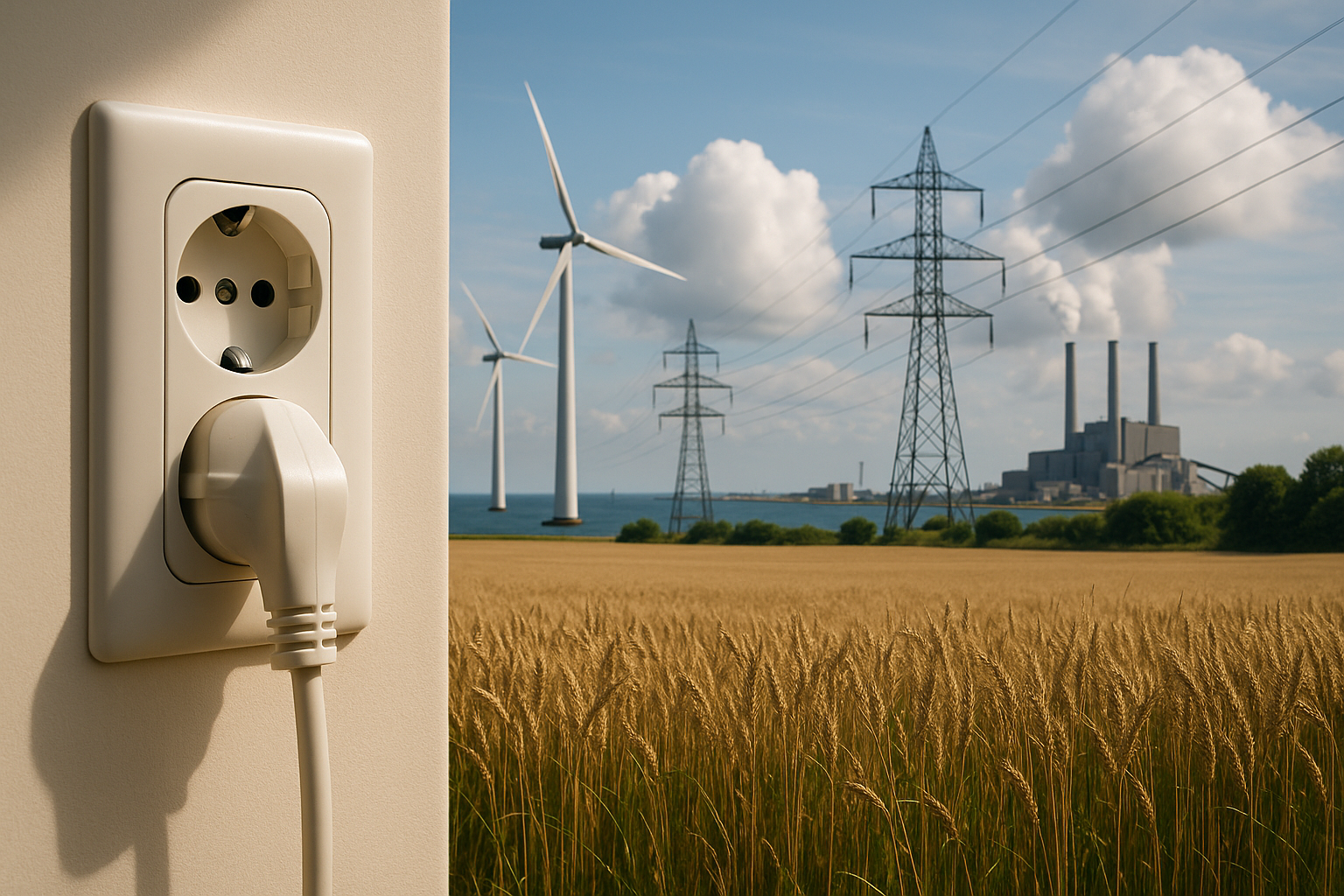 Illustration af hvor kommer dansk el fra