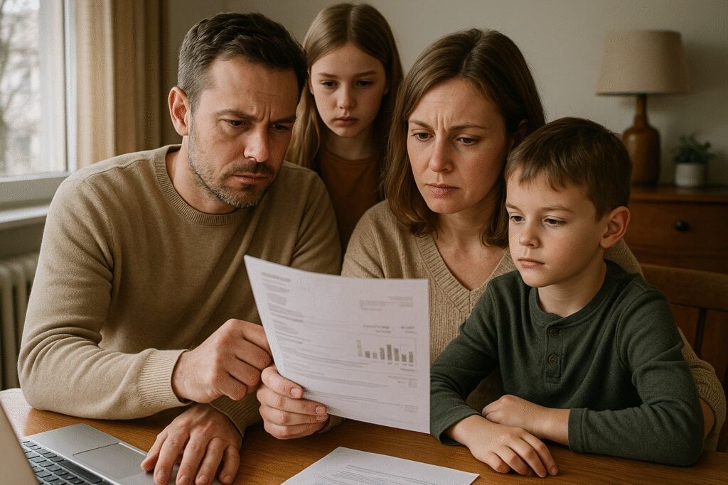 Illustration af hvor meget bruger en familie på strøm
