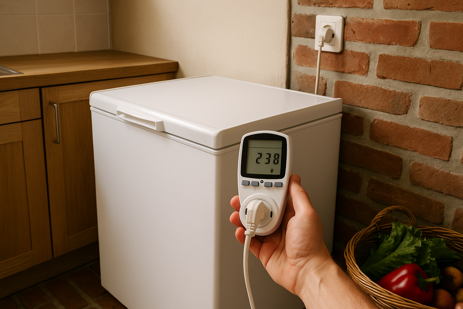 Illustration af hvor meget bruger en fryser i strøm