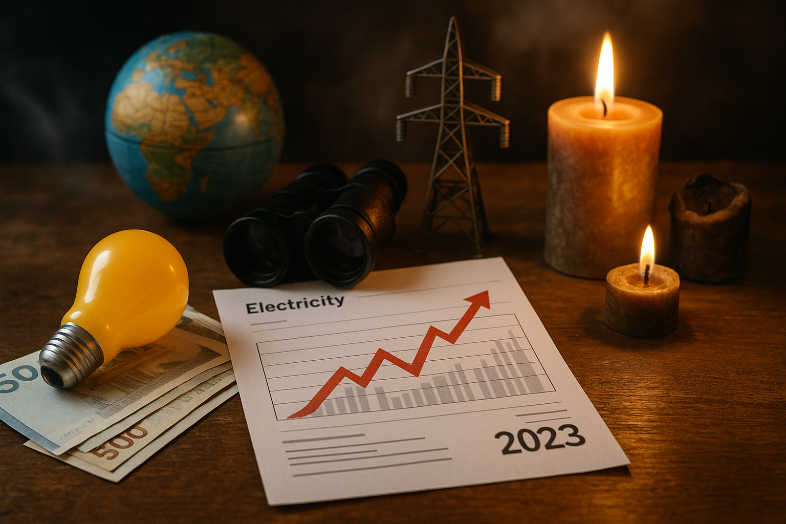 Illustration af hvor meget stiger el i 2023?