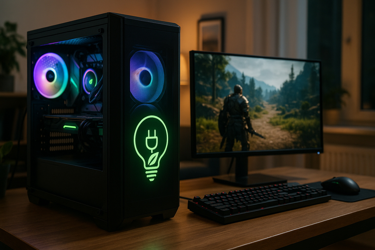 Illustration af hvor meget strøm bruger en gamer computer