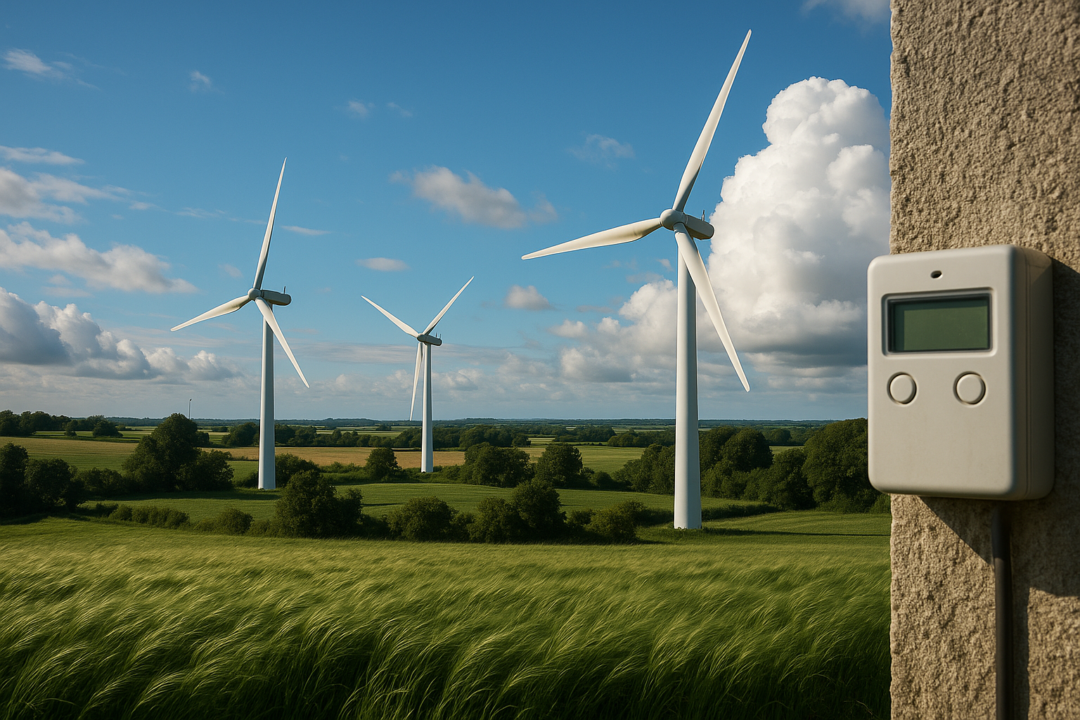 Illustration af hvornår er strøm billigst vindstød