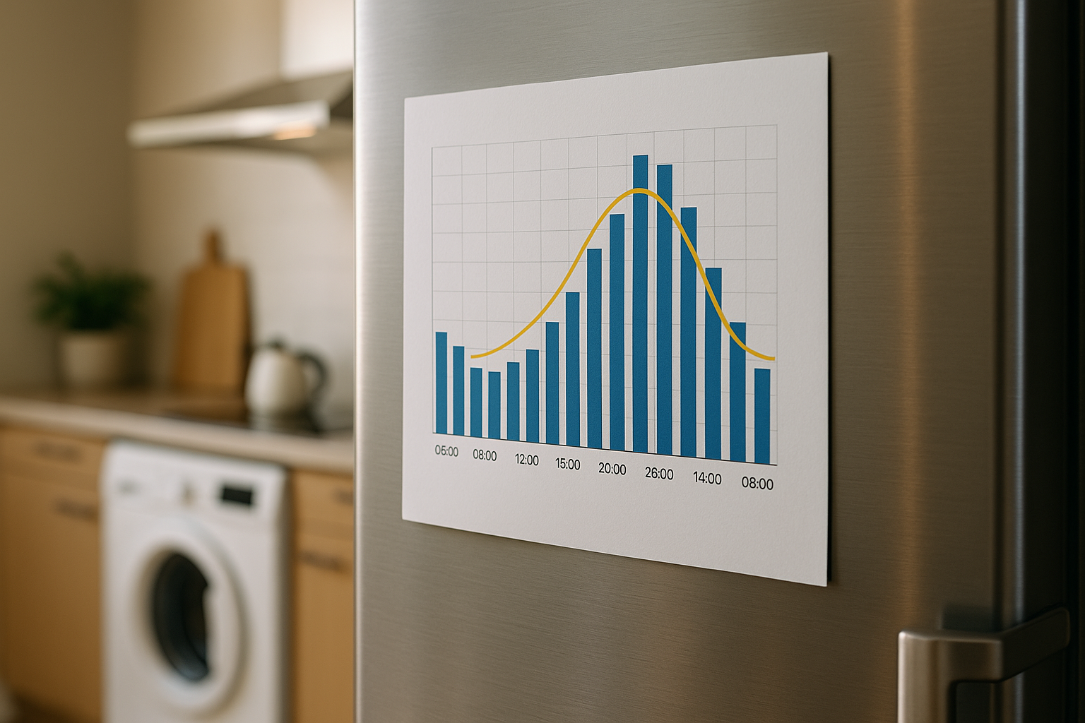 Illustration af hvornår på døgnet er det billigst at bruge el