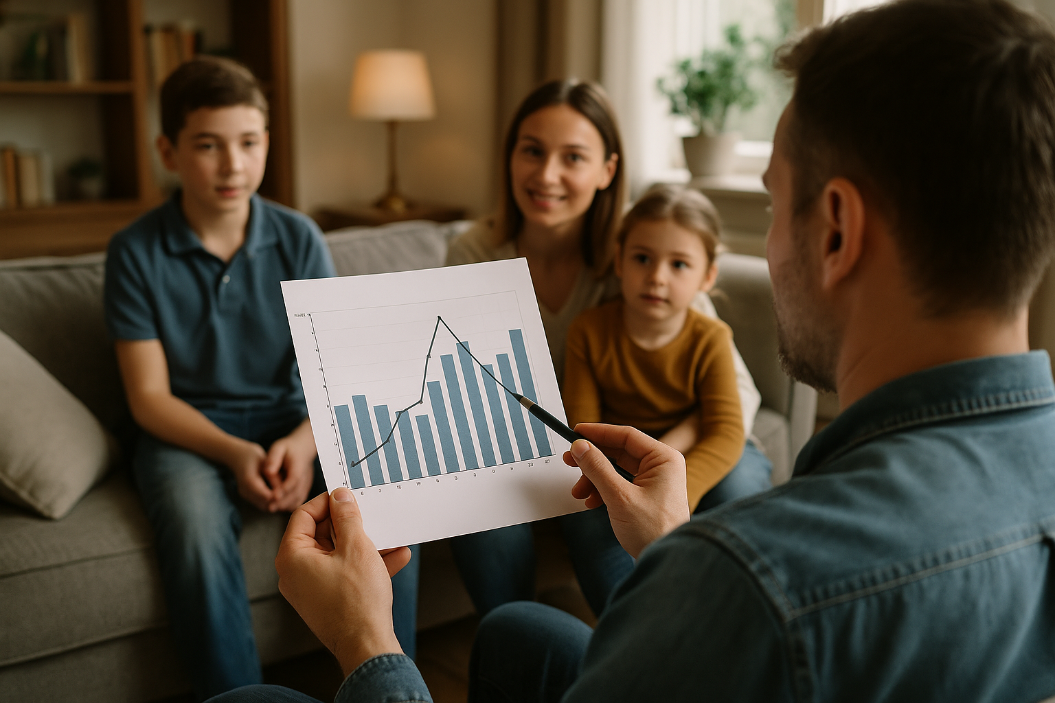 Illustration af hvad bruger en familie i el om året