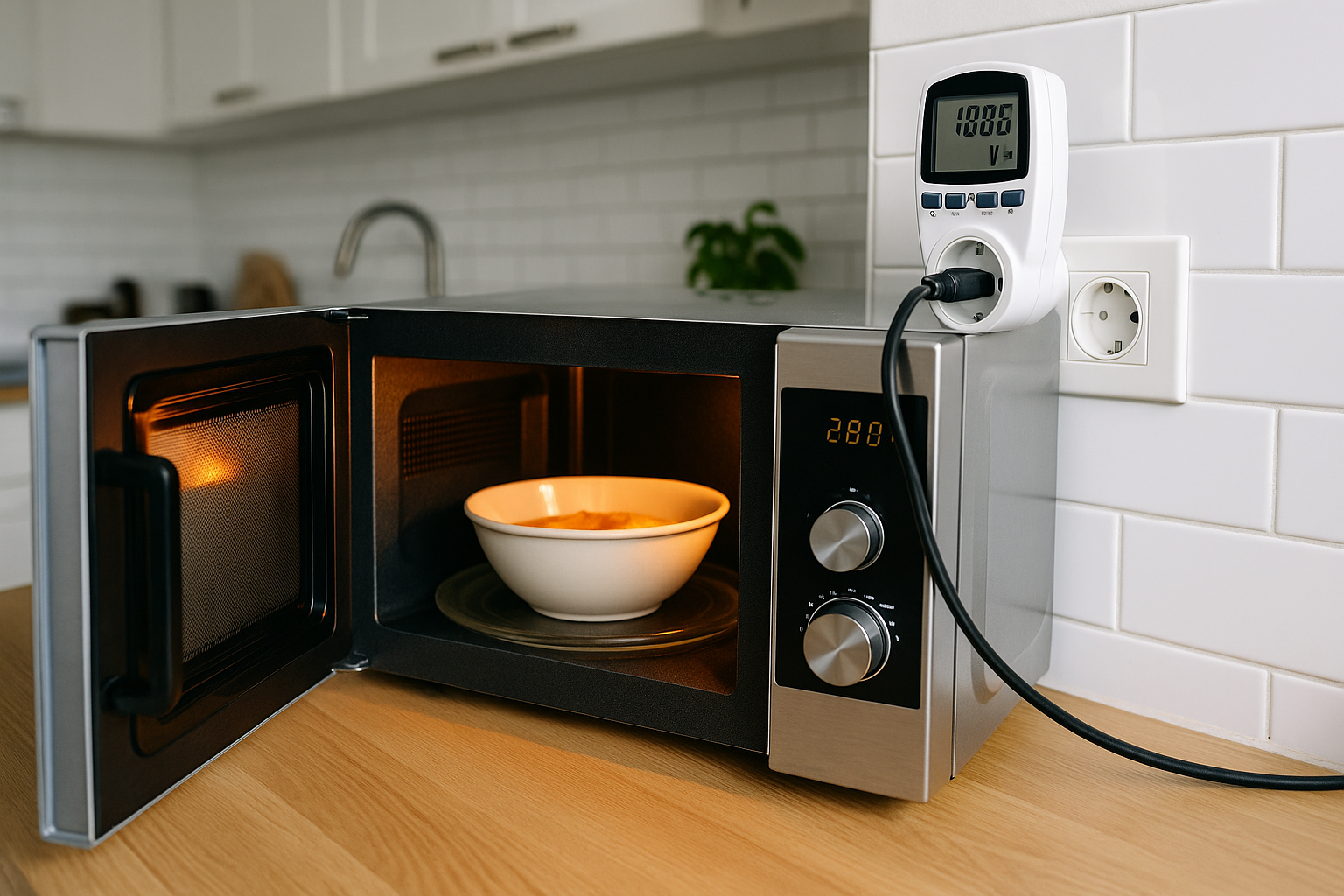 Illustration af hvad bruger en mikroovn i strøm