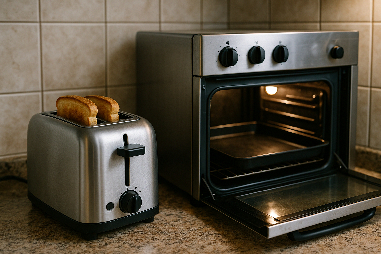 Illustration af hvad bruger mest strøm brødrister eller ovn