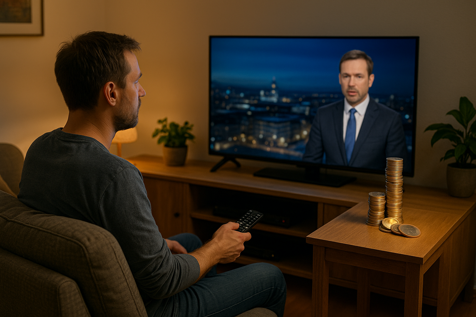 Illustration af hvad koster det at se tv i strøm