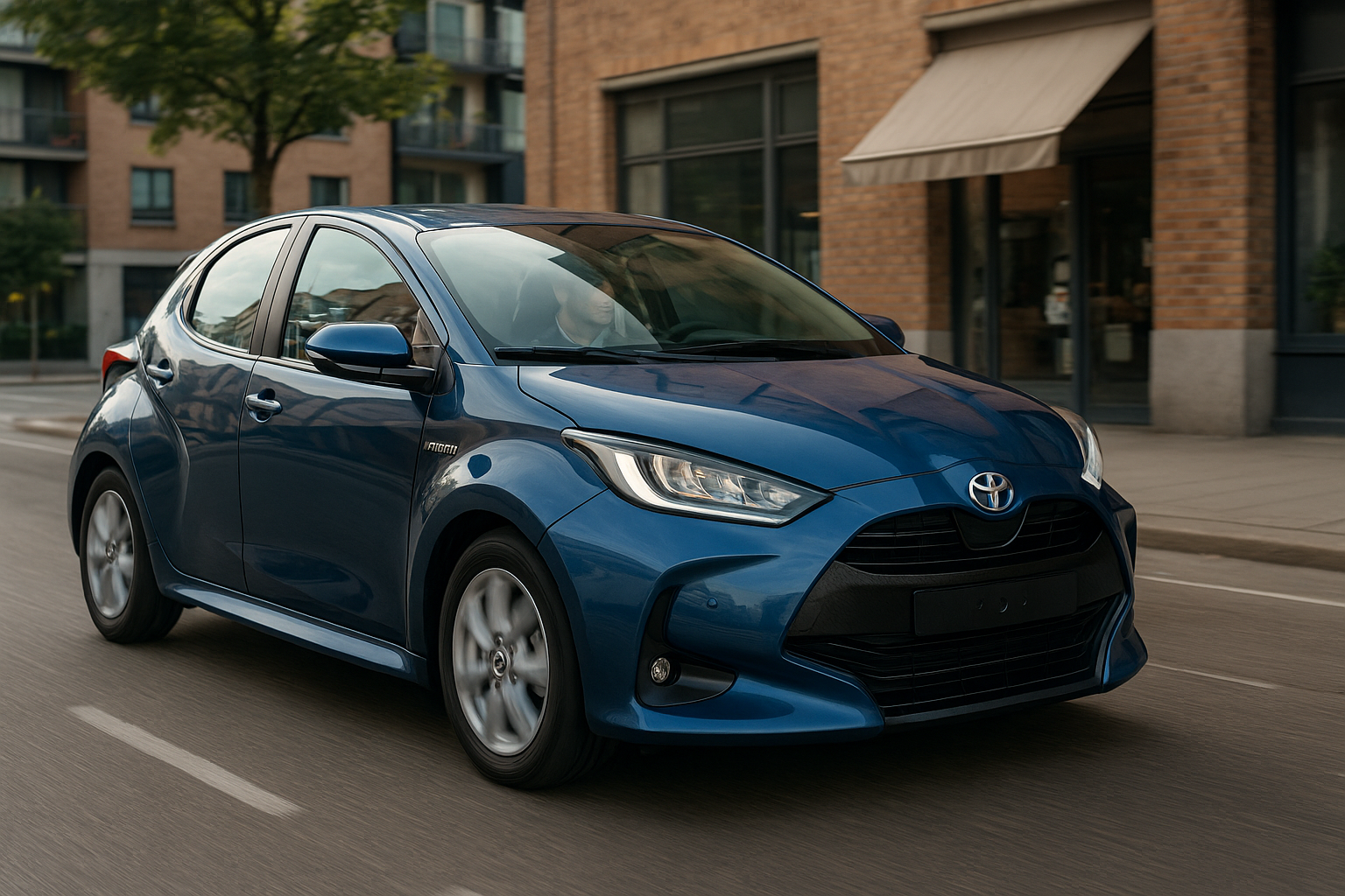 Illustration af hvor meget af tiden kan den nye yaris køre på el?