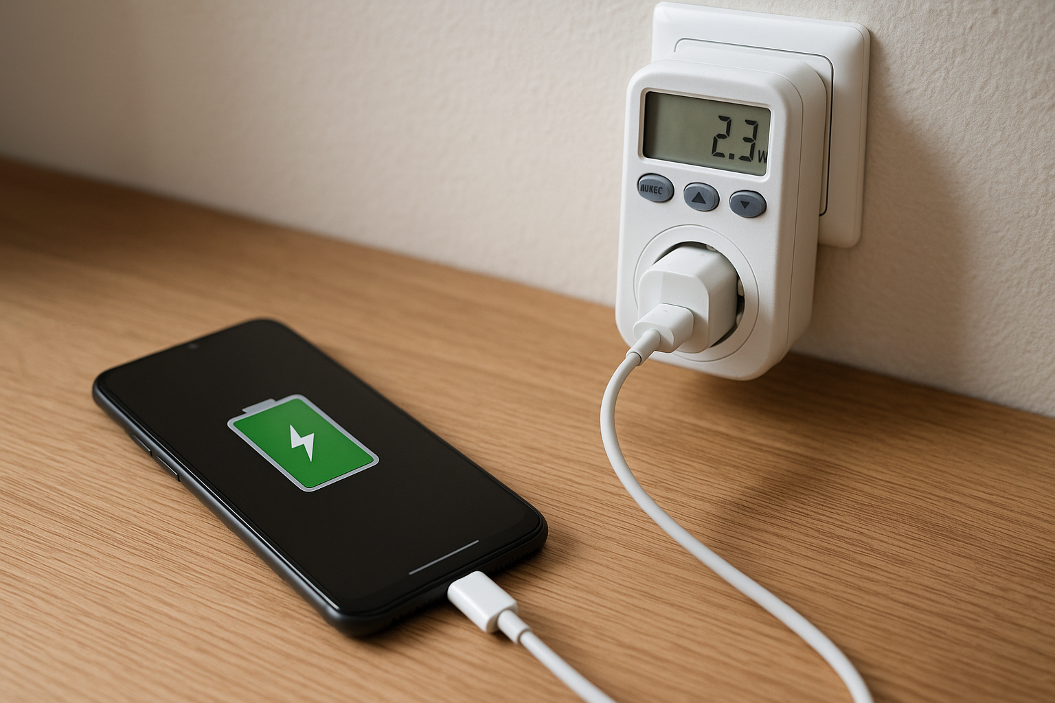 Illustration af hvor meget strøm bruger en mobil