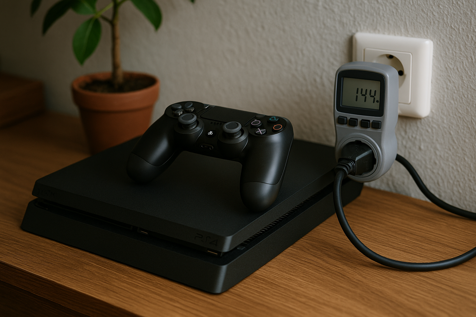 Illustration af hvor meget strøm bruger ps4