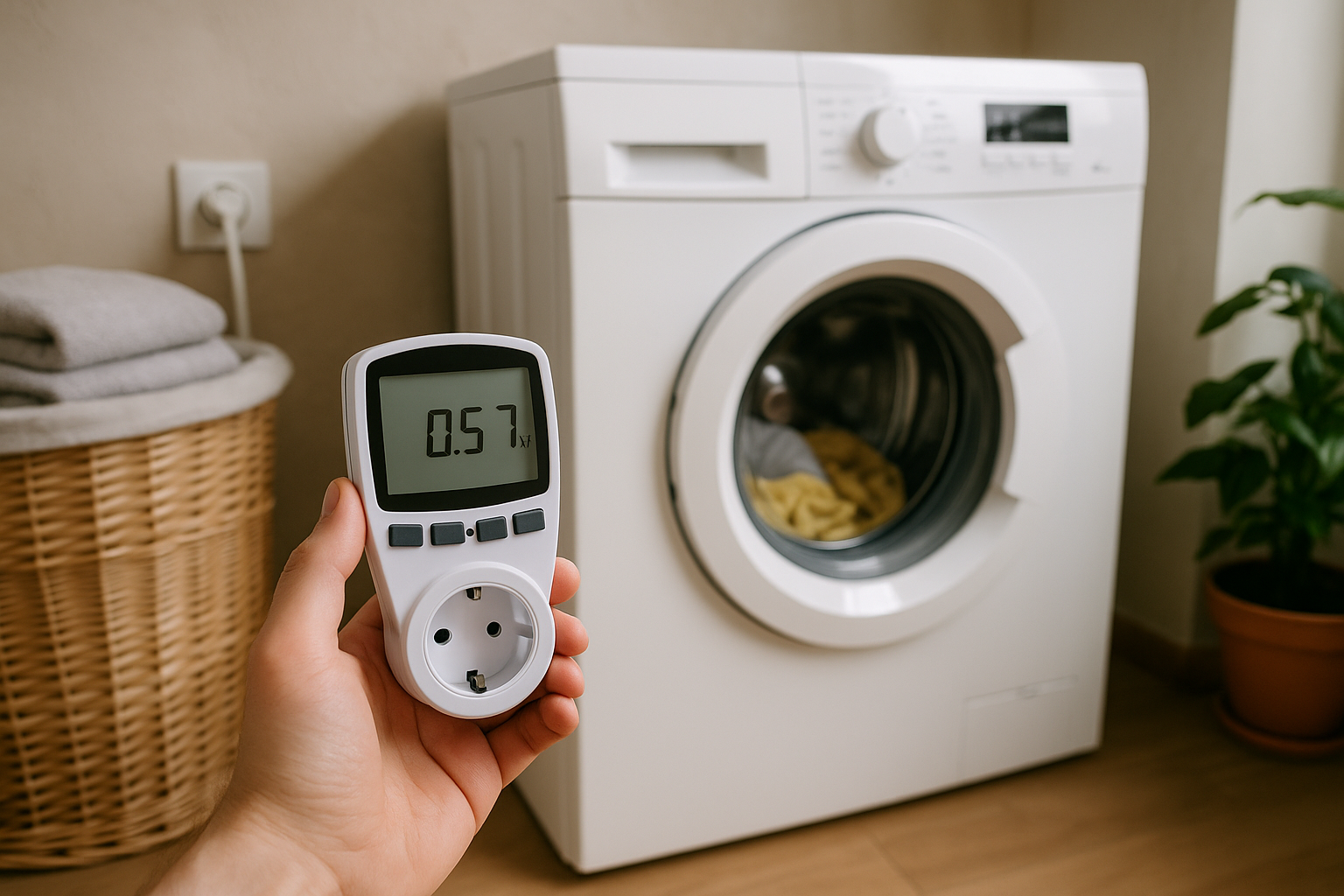 Illustration af hvor meget strøm bruger vaskemaskinen
