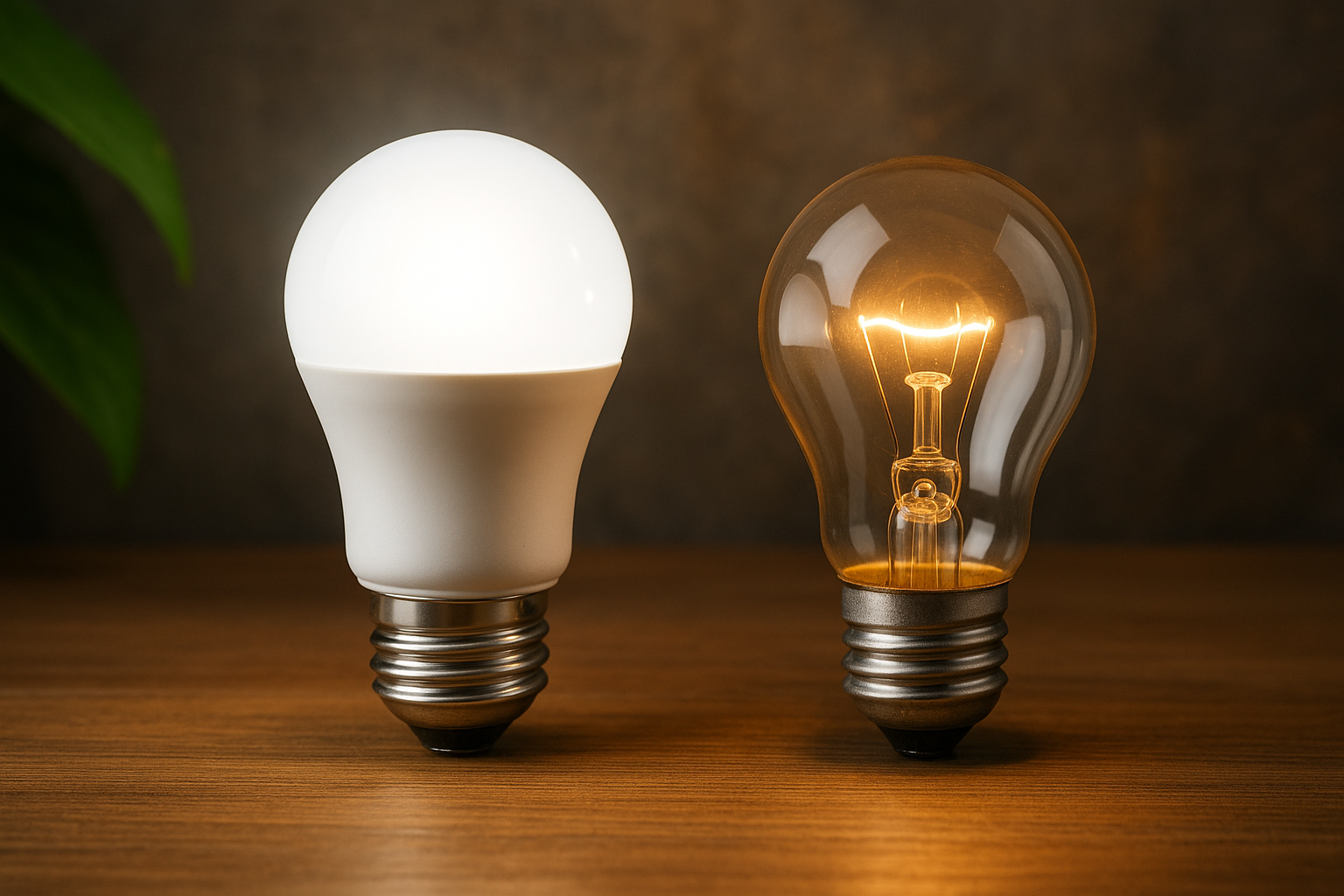 Illustration af hvor mye strøm bruker en led pære