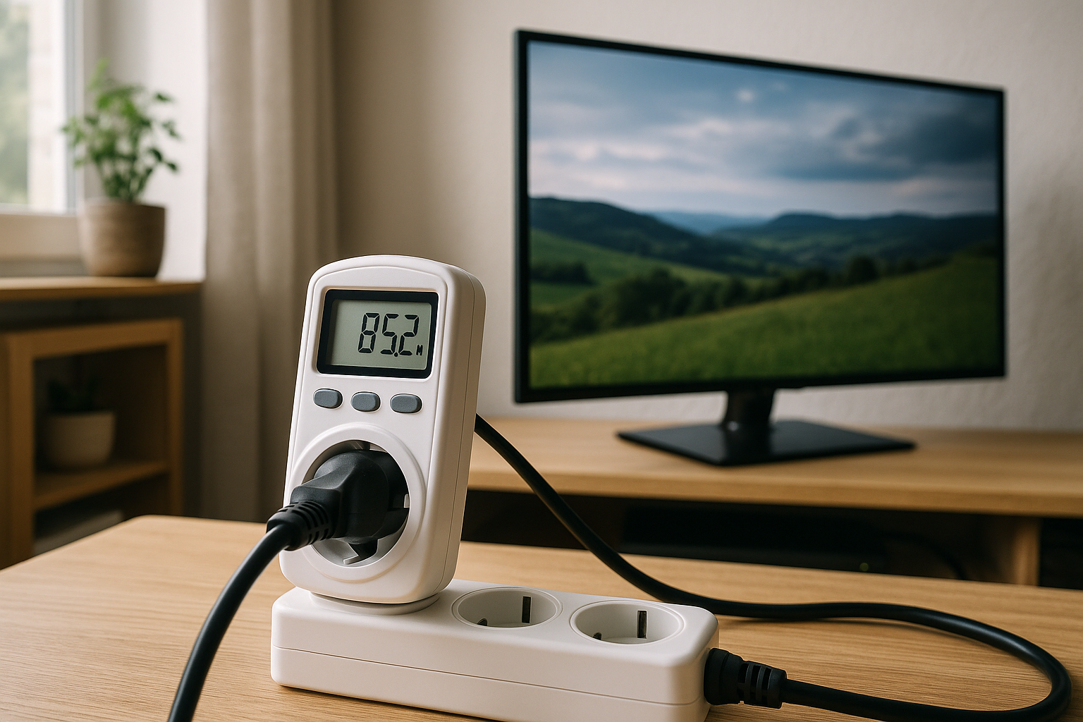 Illustration af hvor mye strøm bruker en tv