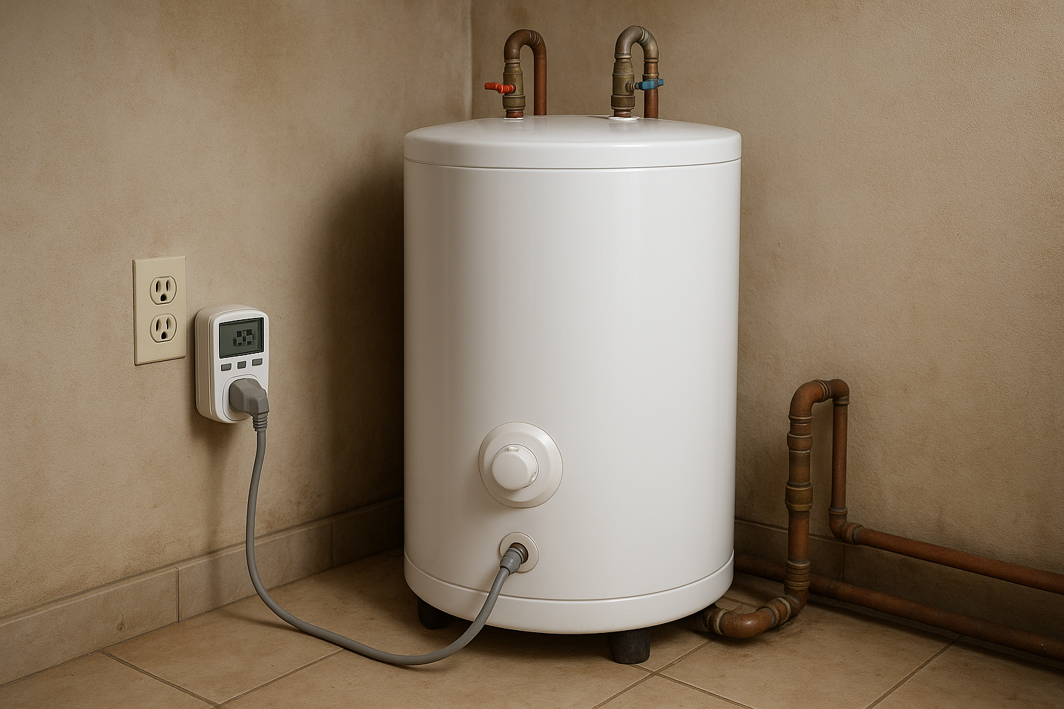 Illustration af hvor mye strøm bruker varmtvannsbereder