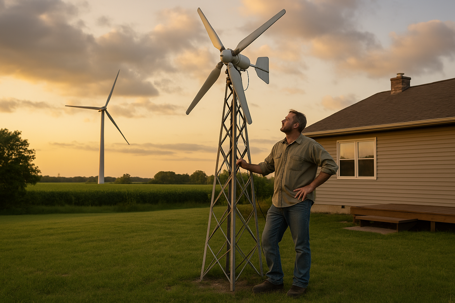 Illustration af hvordan laver man en vindmølle der laver strøm
