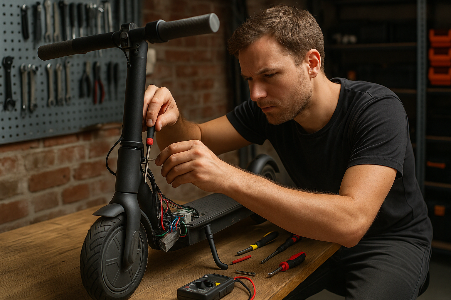 Illustration af hvordan tuner man et el-løbehjul