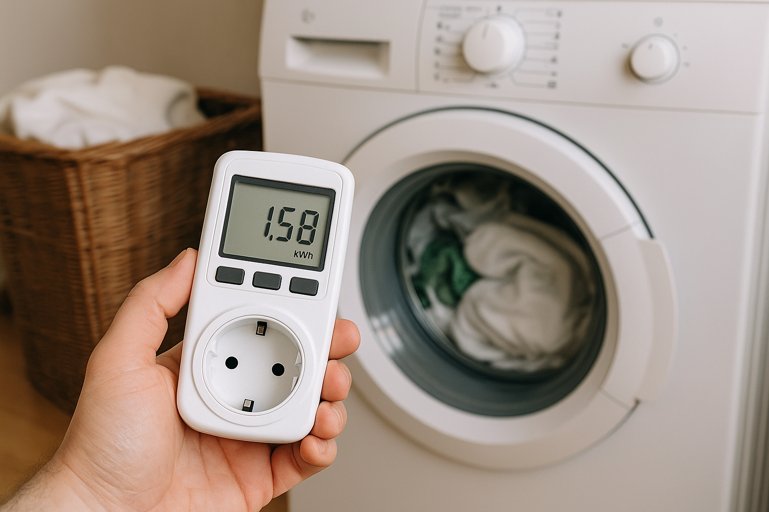 Illustration af hvad koster det i strøm at vaske tøj