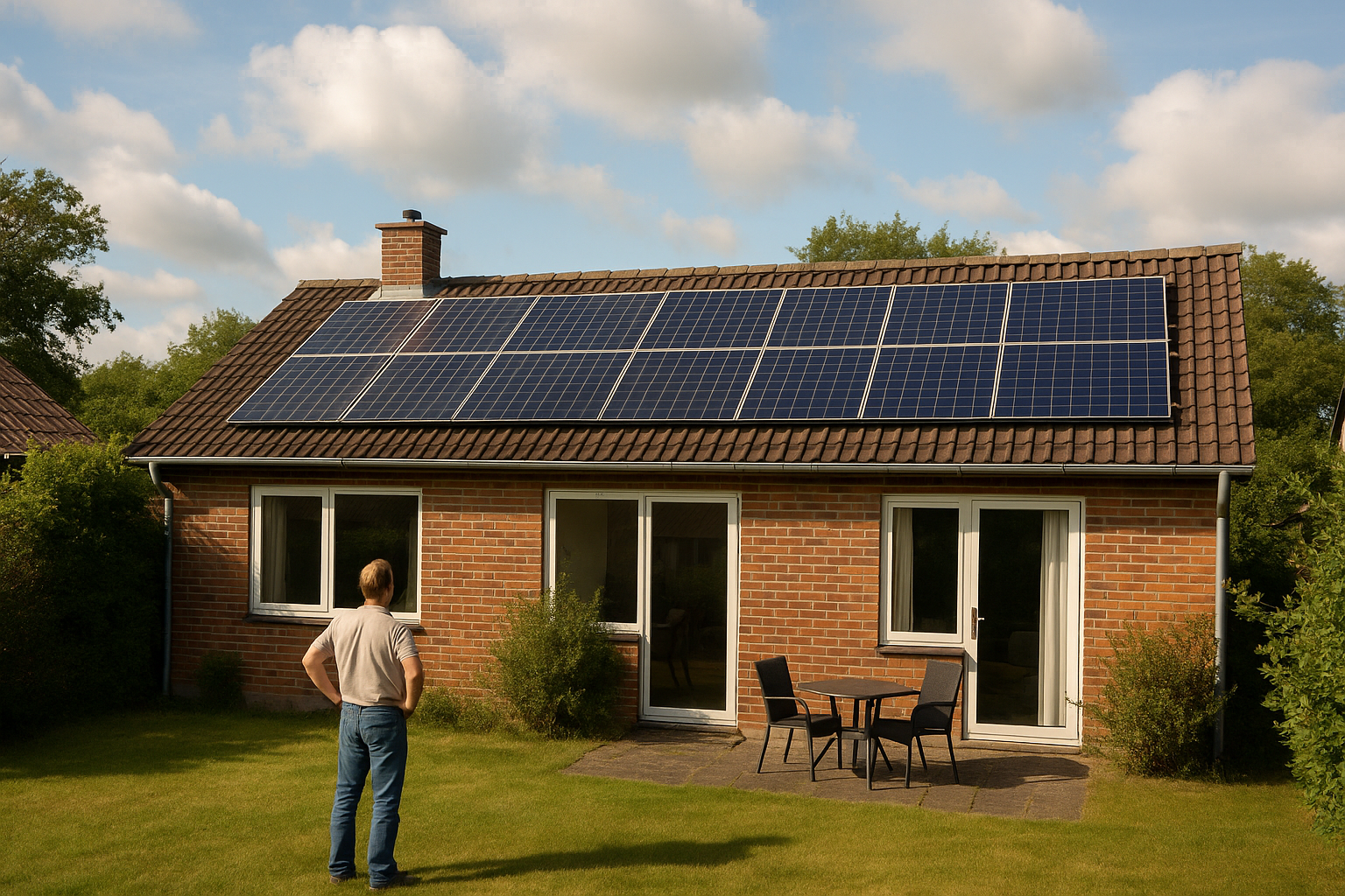 Illustration af hvor mange familier kunne få dækket deres energiforbrug til varme og el ved solenergi i 2010