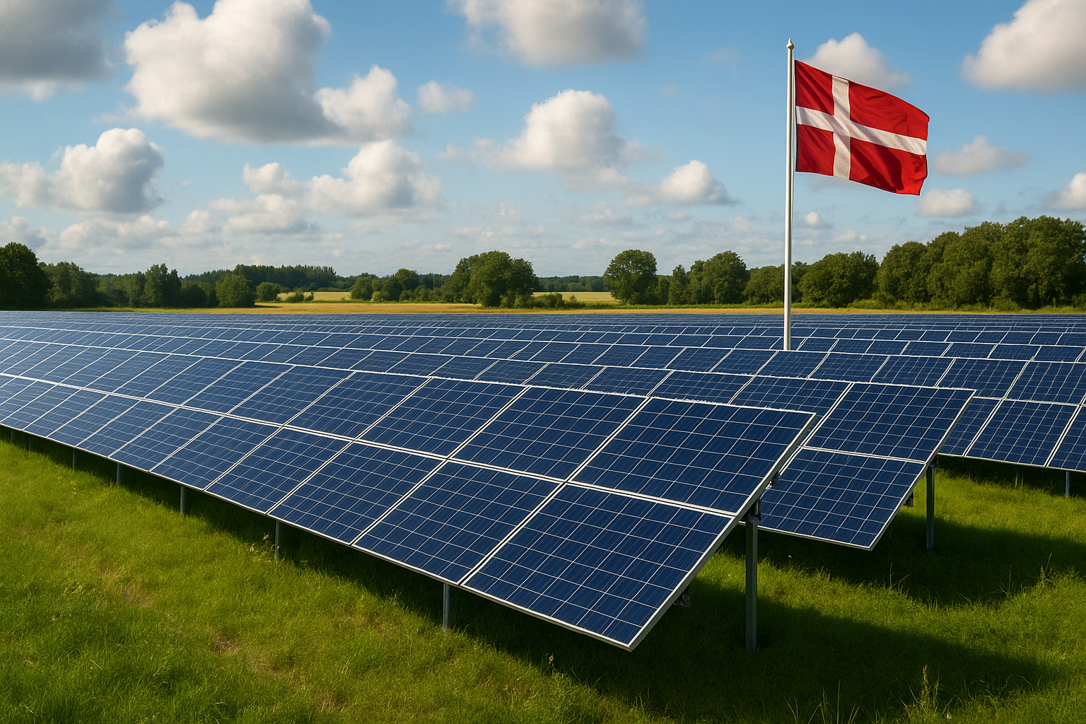 Illustration af hvor mange procent af danmarks strøm kommer fra solceller