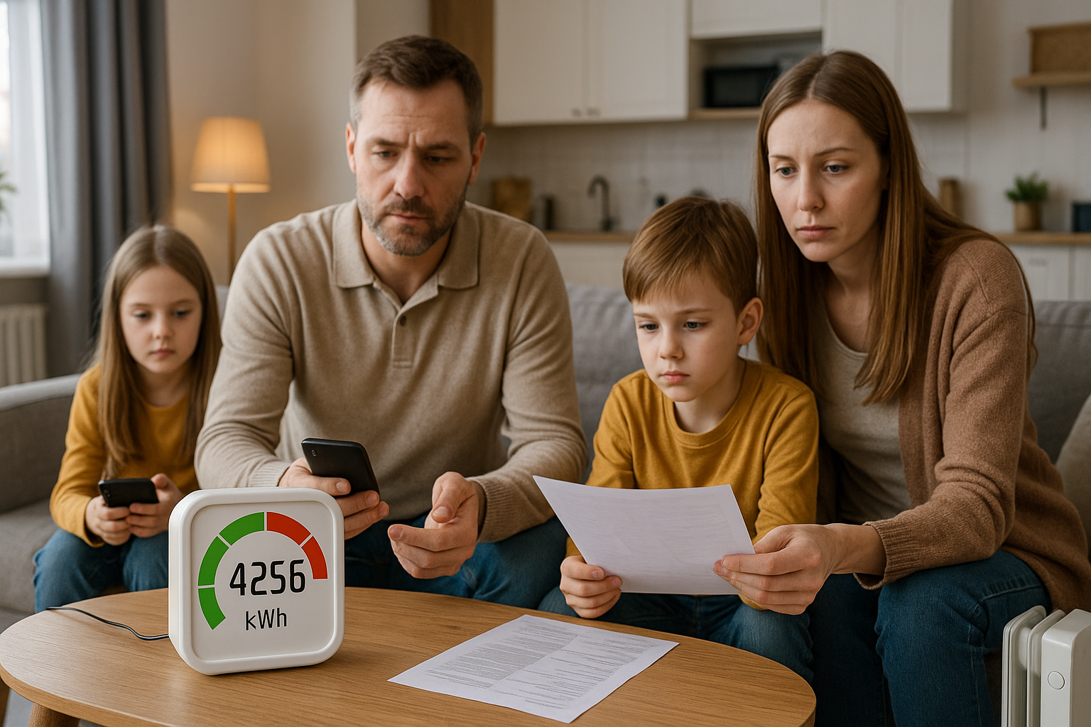 Illustration af hvor meget bruger en familie på el