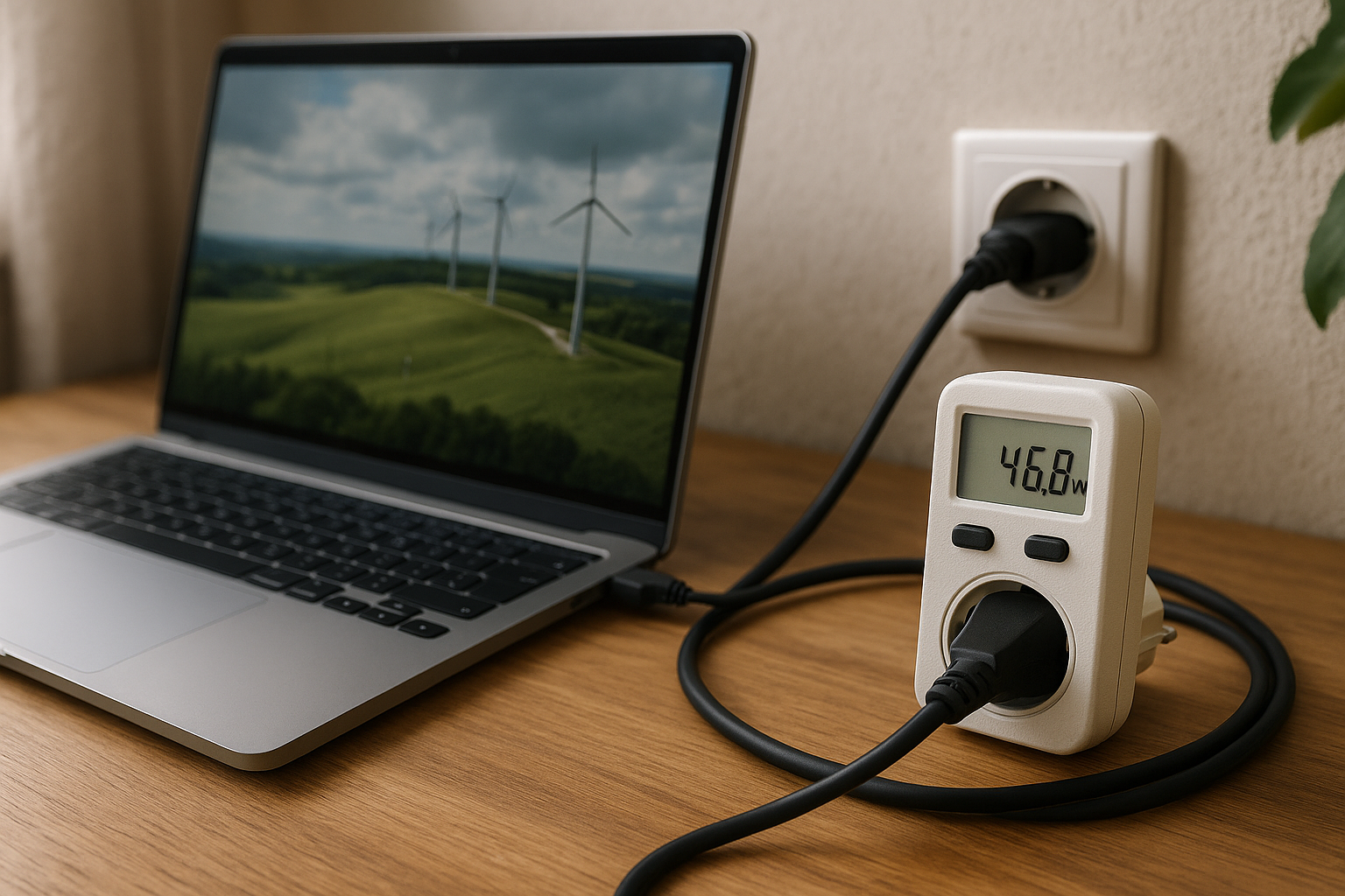 Illustration af hvor meget strøm bruger en bærbar computer