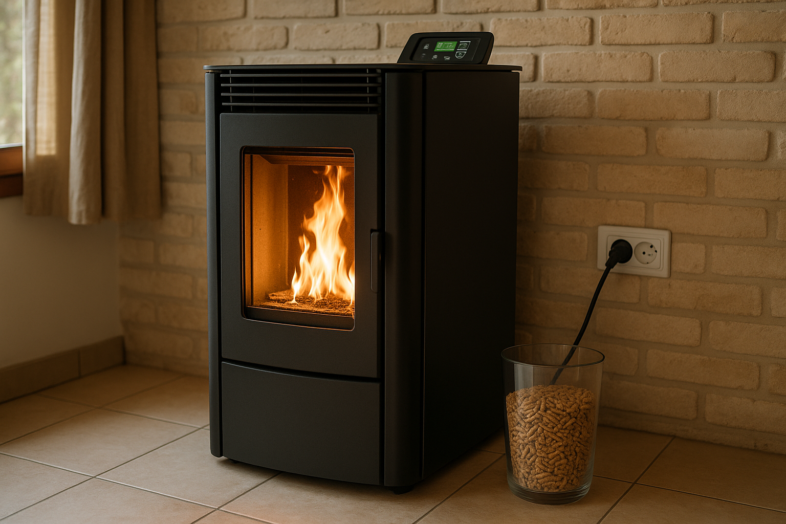 Illustration af hvor meget strøm bruger en pillebrændeovn