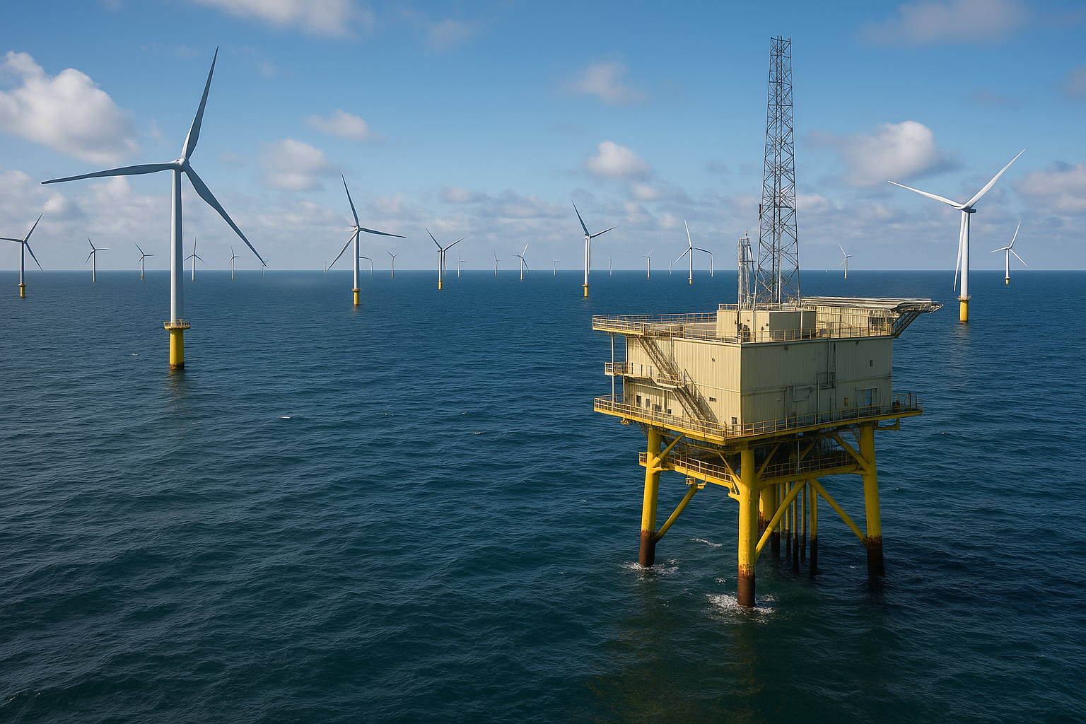 Illustration af hvordan får el fra horns rev 3 ud til forbrugerne