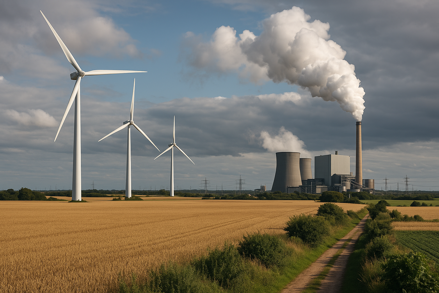 Illustration af hvordan producere vi strøm i danmark