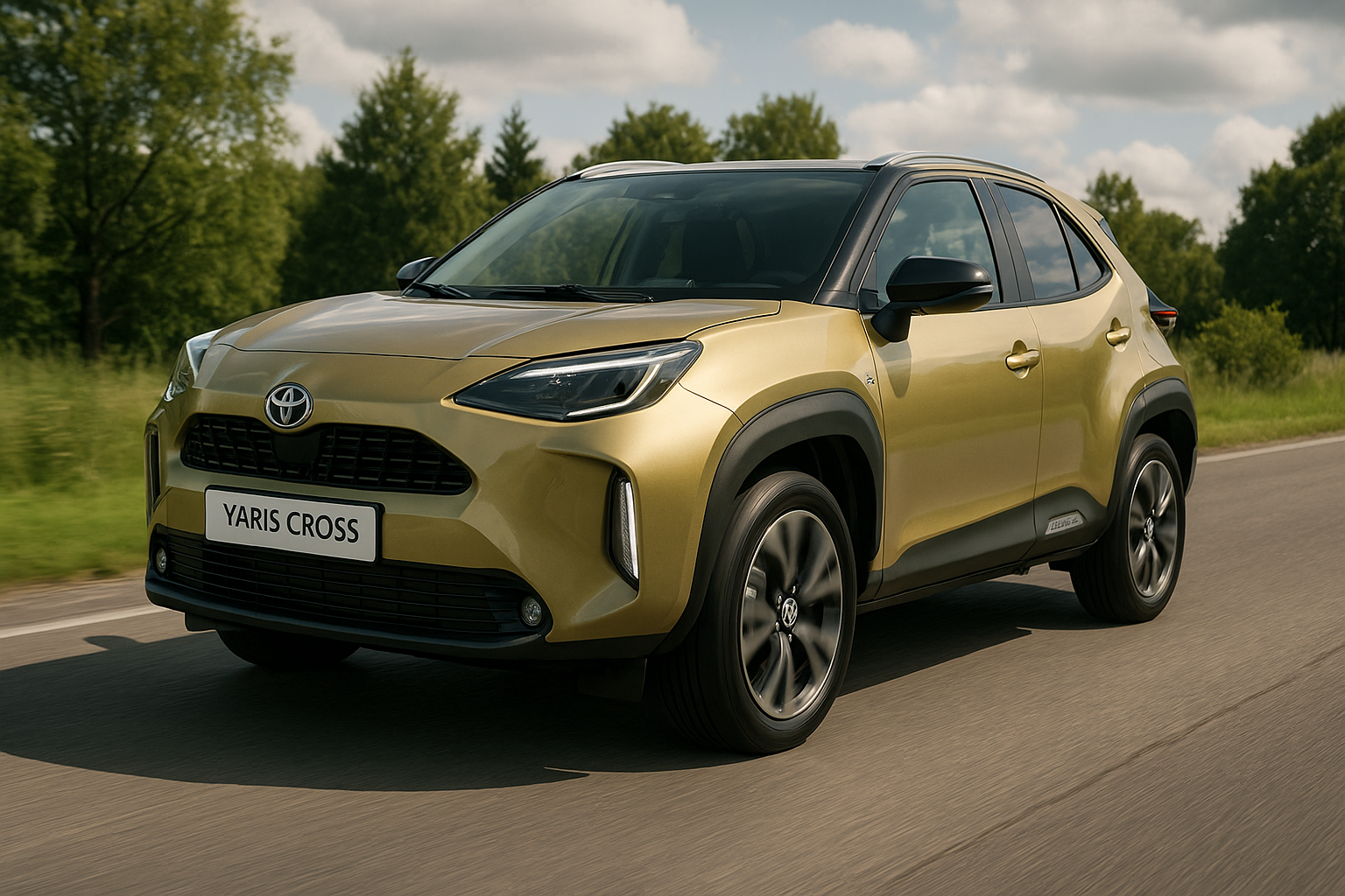 Illustration af toyota yaris cross hybrid hvor langt på el