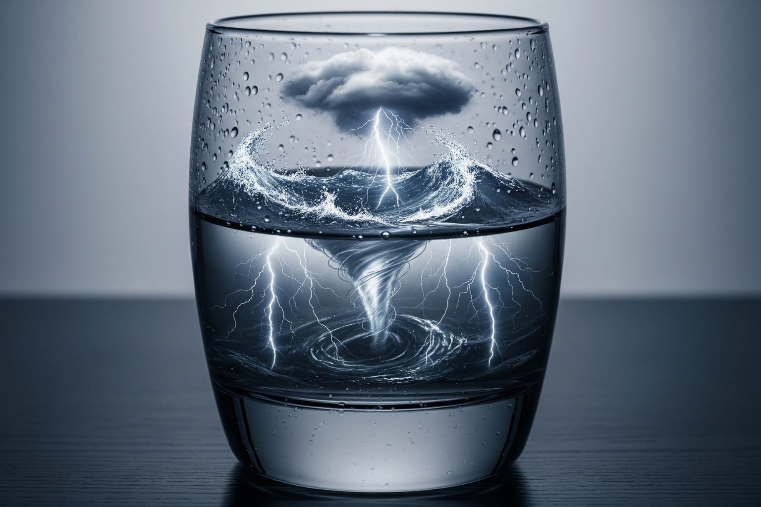 Illustration af en storm i et glas