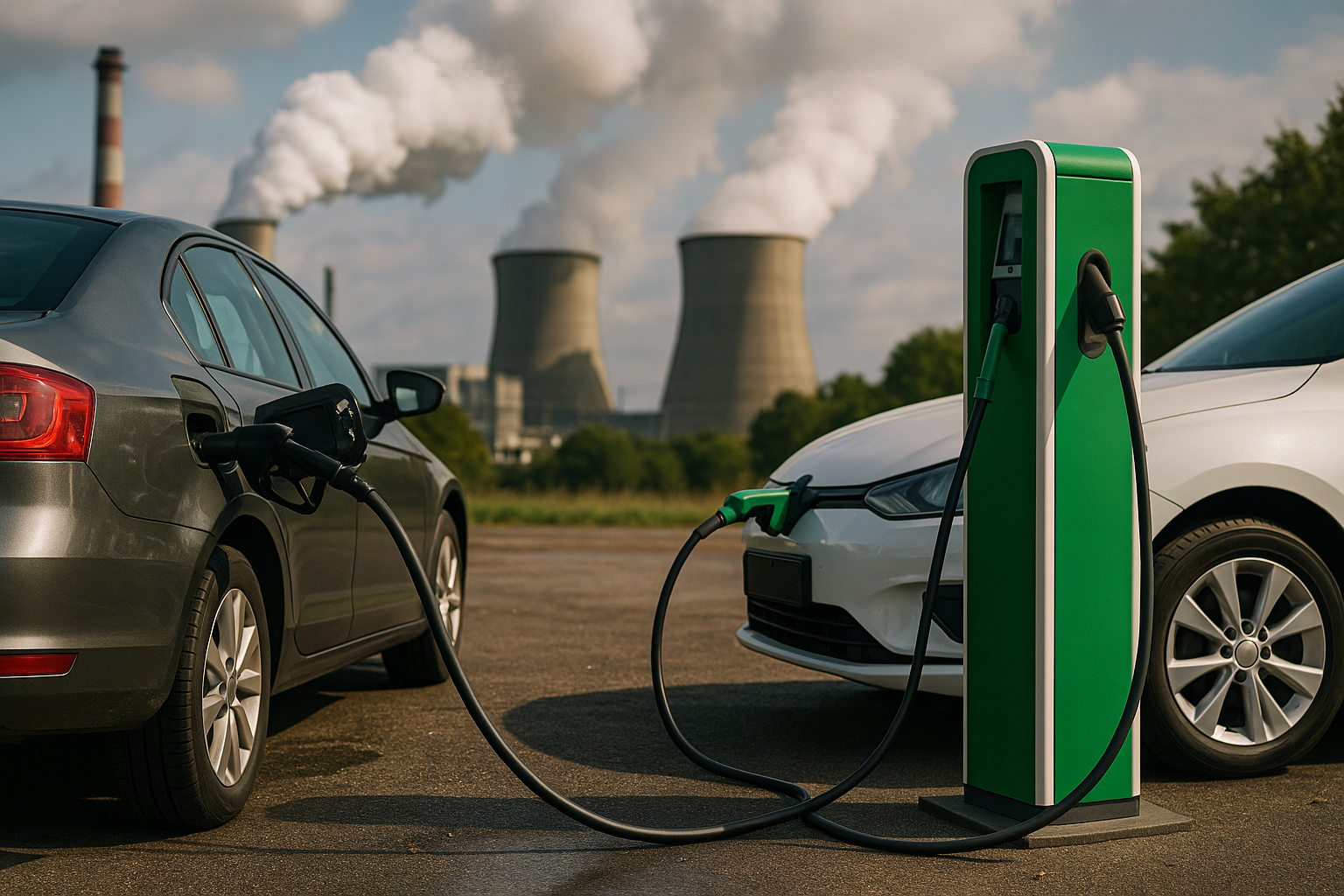 Illustration af hvad forurener mest benzin eller el