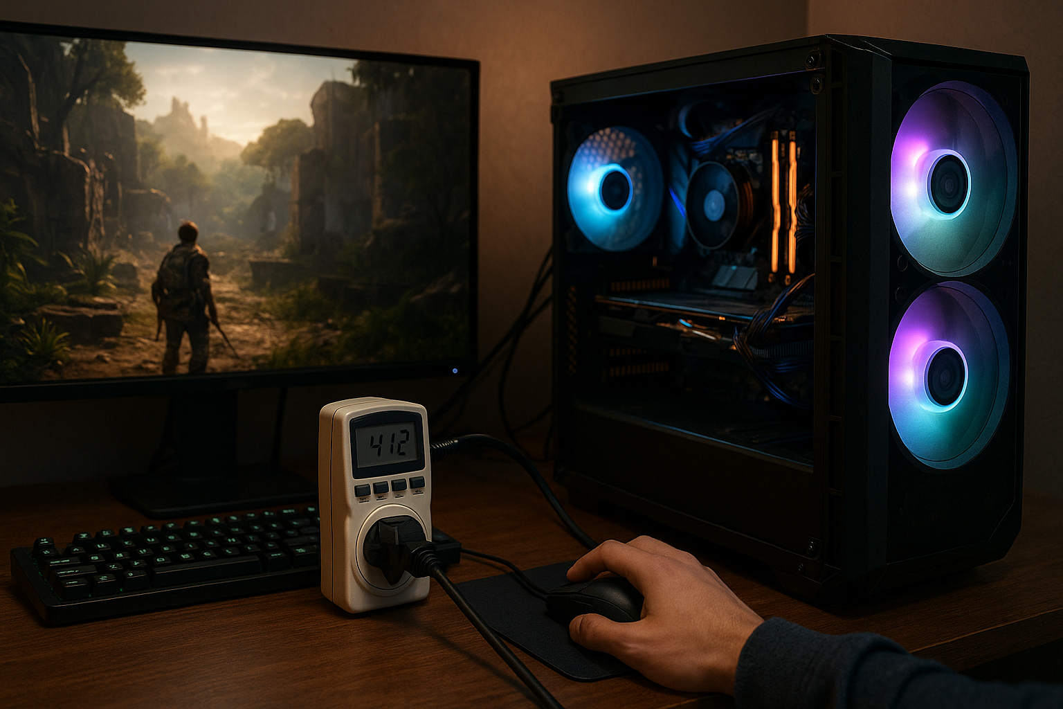 Illustration af hvad koster en gaming computer i strøm