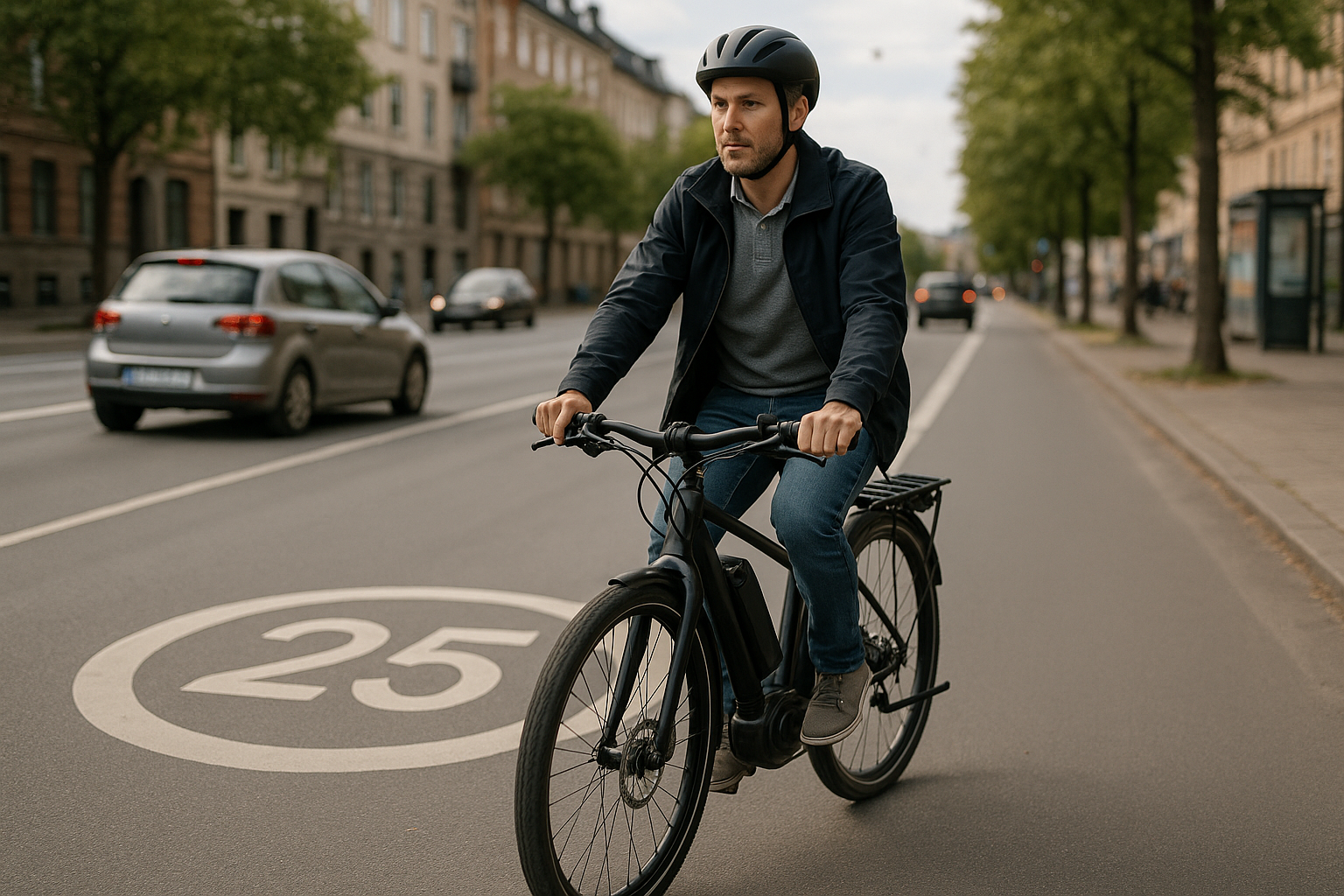 Illustration af hvor hurtigt må man køre på el cykel