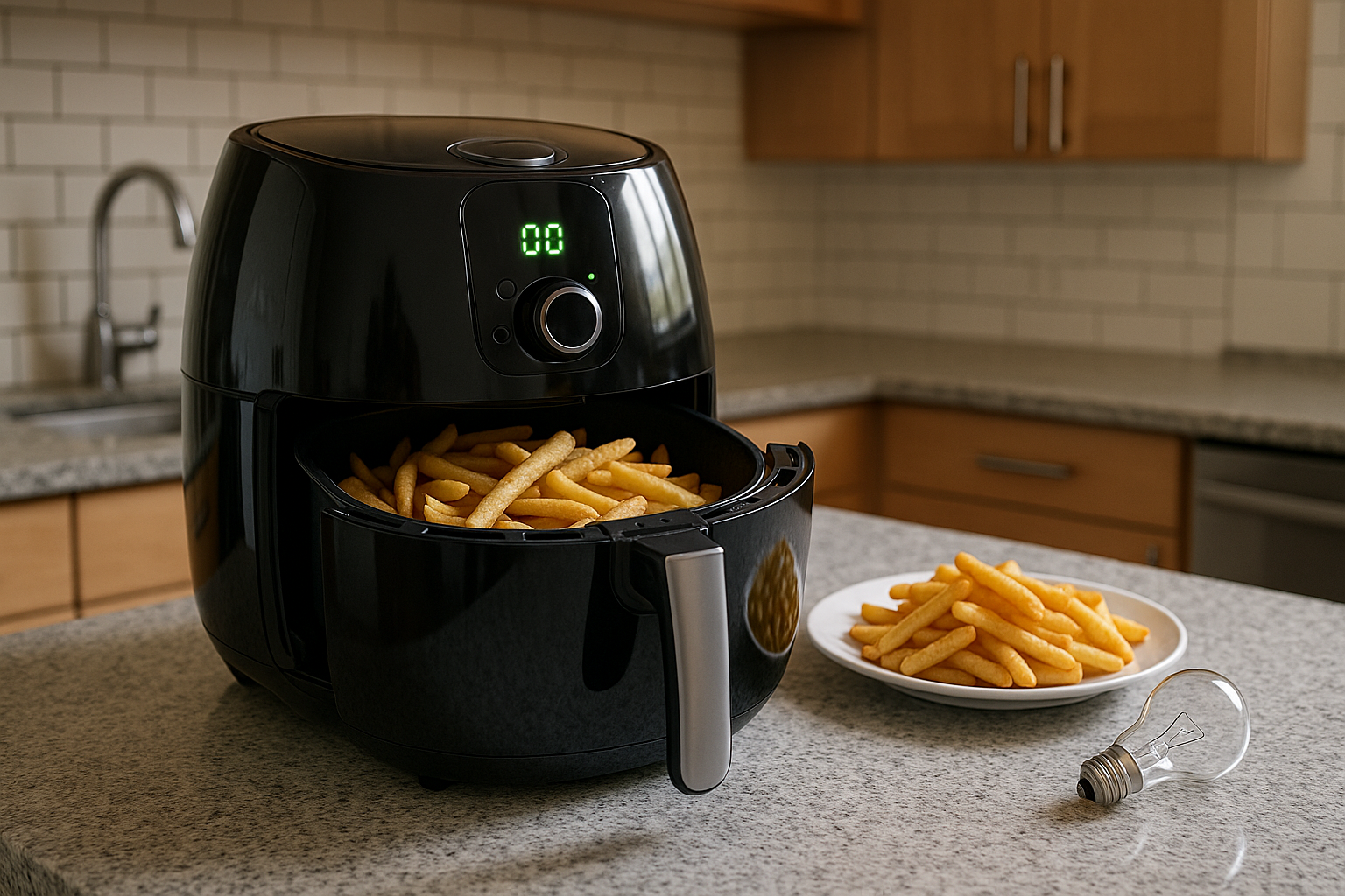 Illustration af hvor meget el bruger en airfryer
