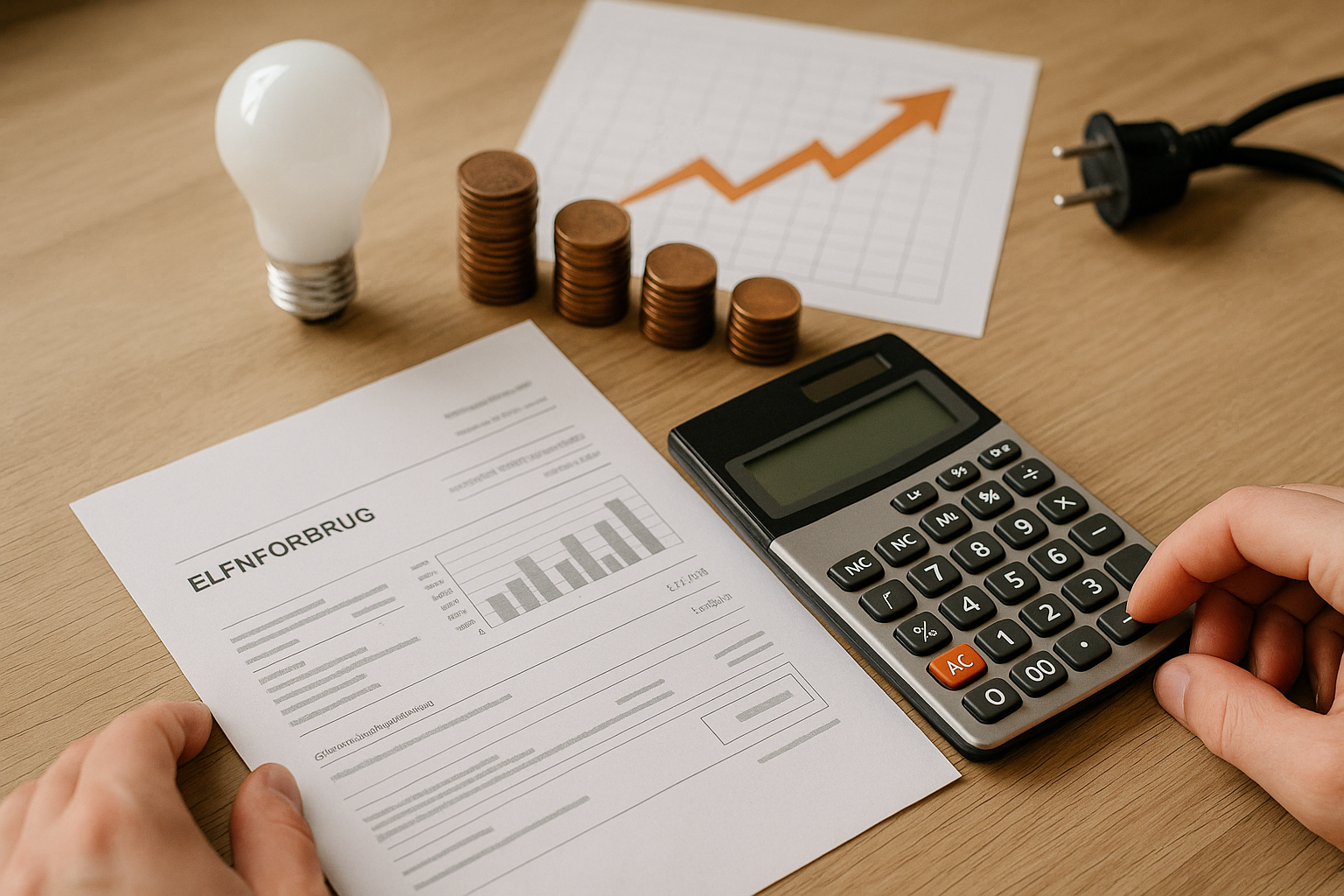 Illustration af hvor meget er prisen på el steget