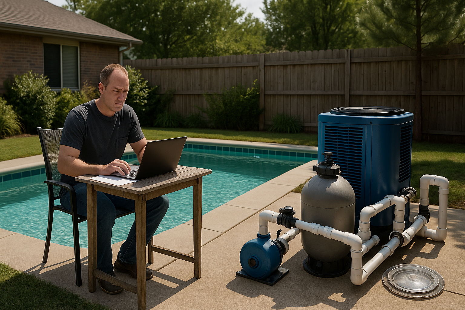 Illustration af hvor meget strøm bruger en pool