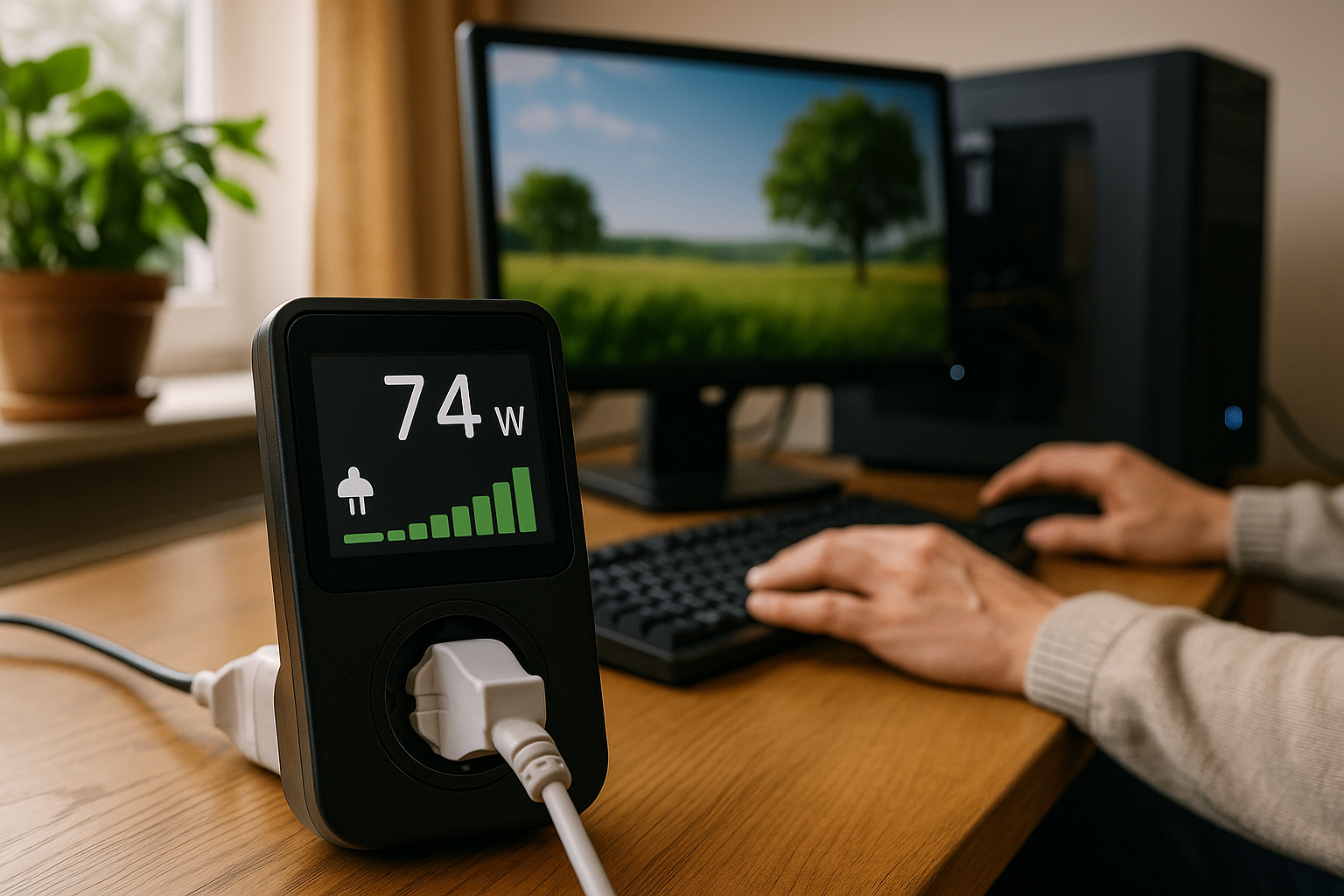 Illustration af hvor meget strøm bruger en stationær computer?