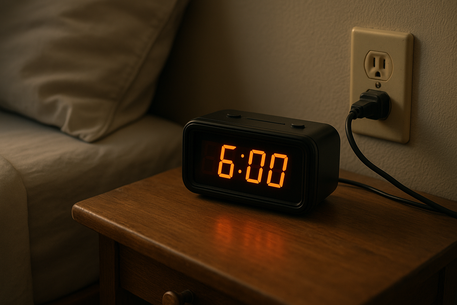 Illustration af hvor meget strøm bruger et vækkeur