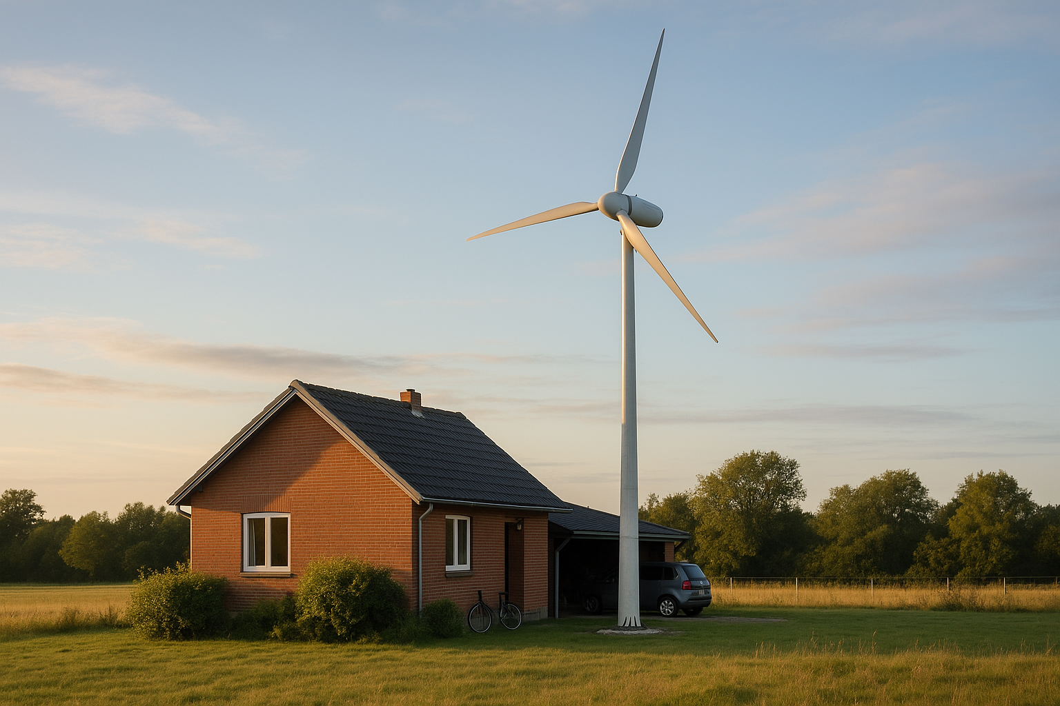 Illustration af hvor meget strøm laver en 5kw vindmølle?