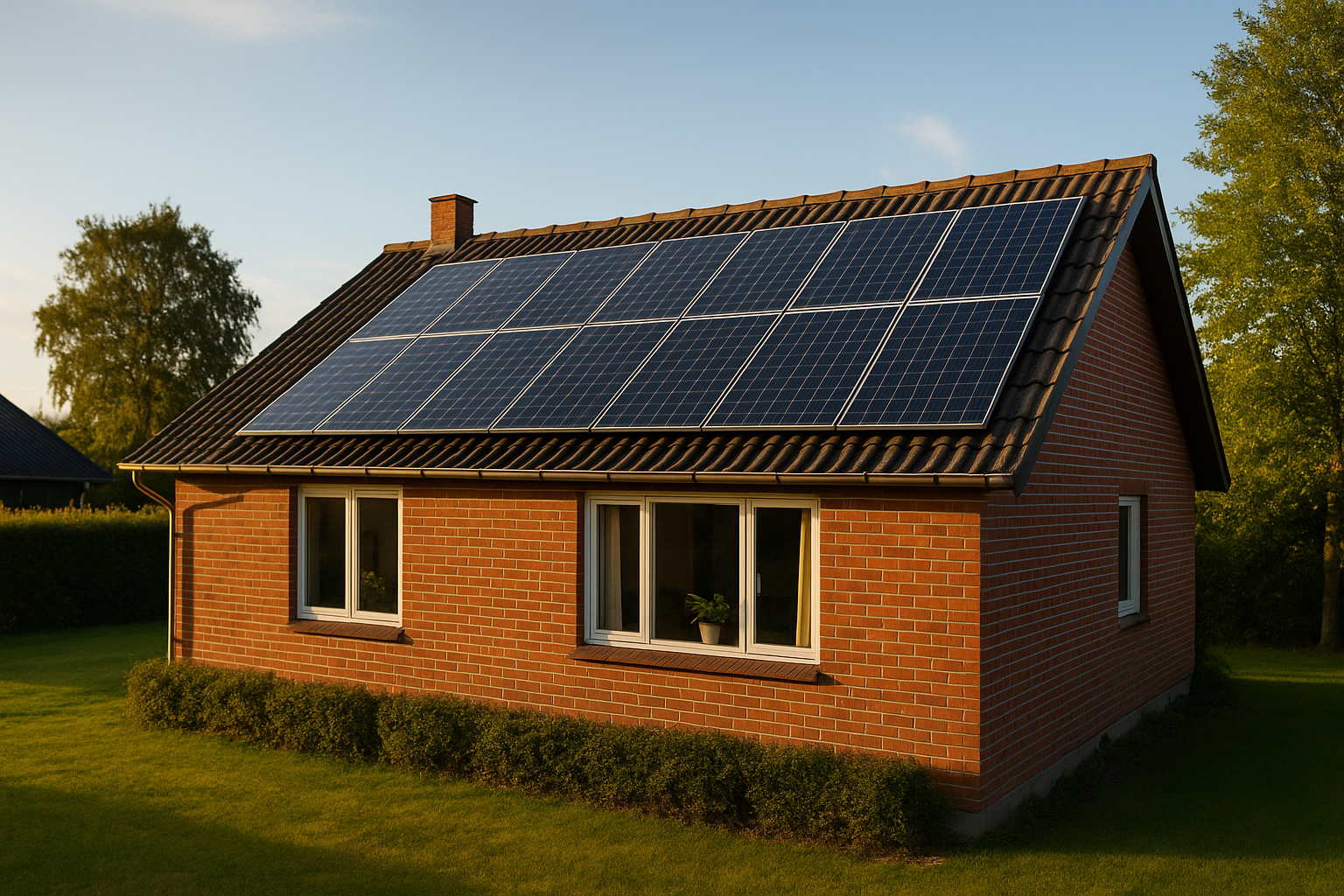 Illustration af hvor meget strøm producerer en solcelle om året