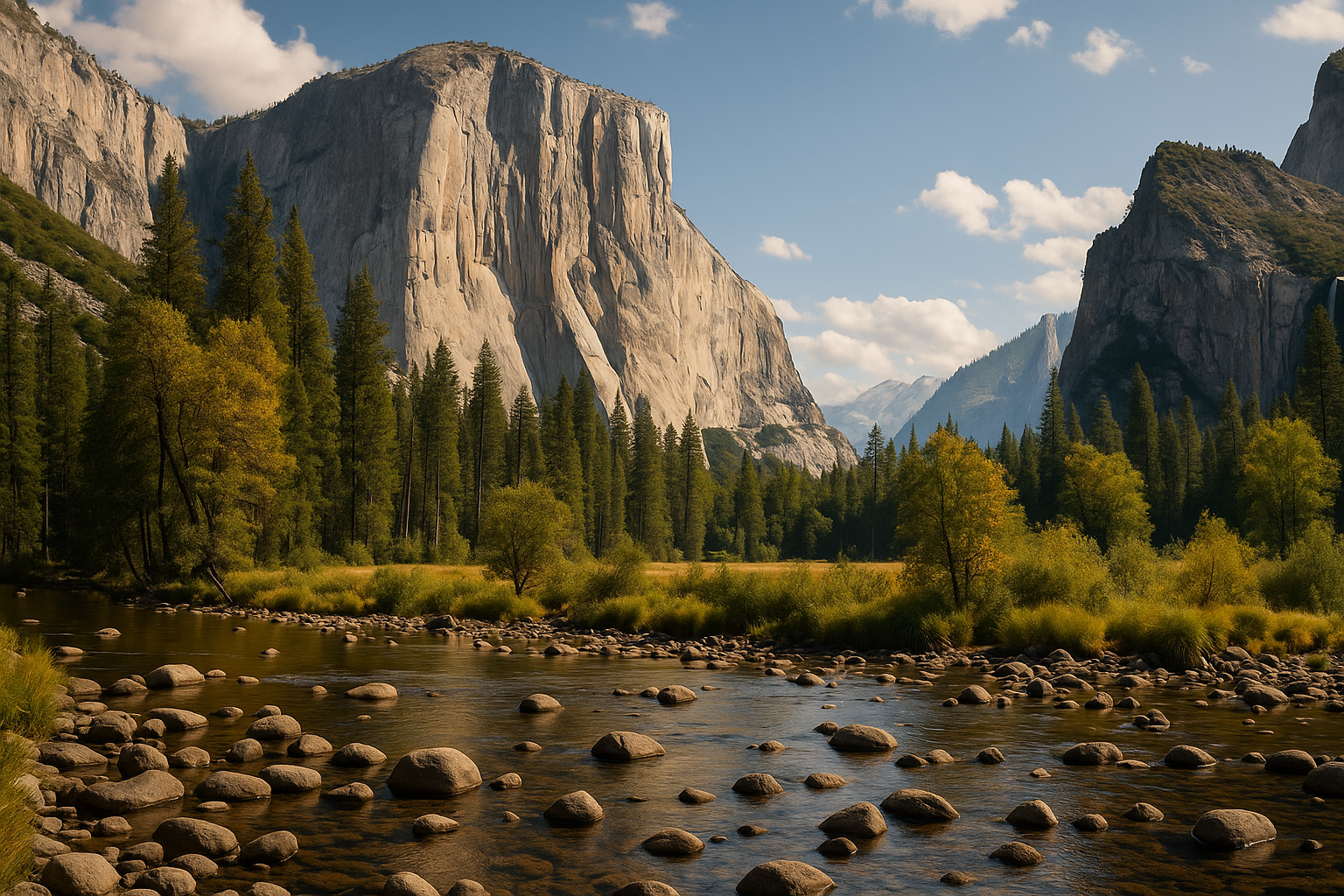 Illustration af i hvilken amerikansk nationalpark kan man se monolitten el capitan