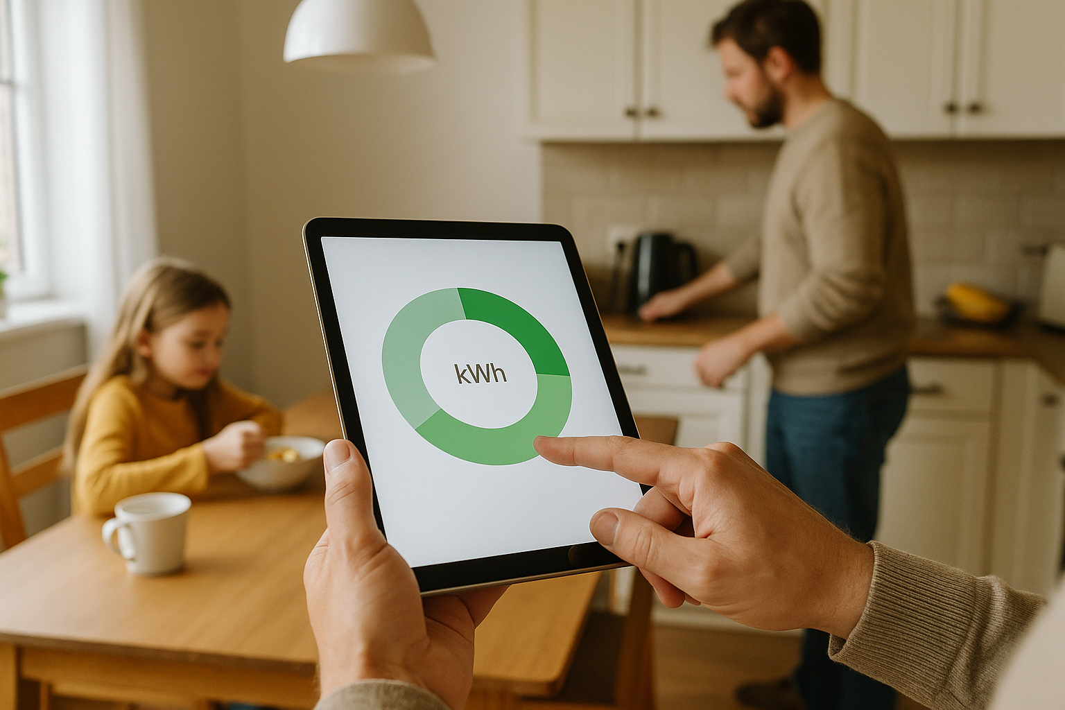 Illustration af hvad bruger en familie i strøm om måneden