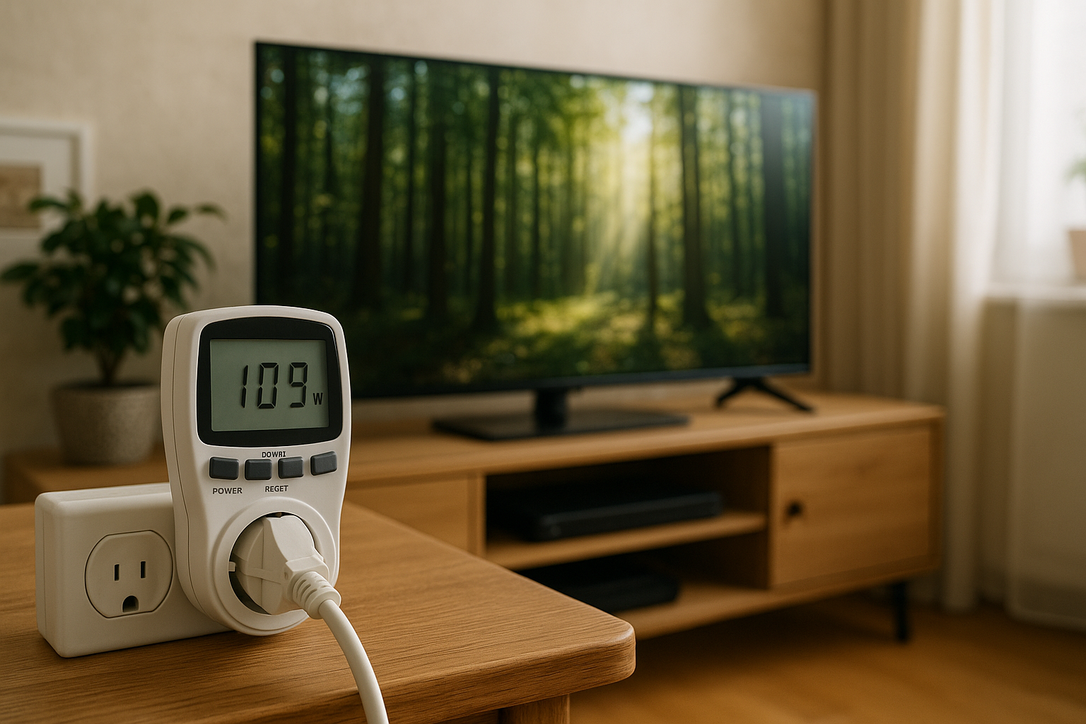 Illustration af hvad bruger en fladskærm i strøm