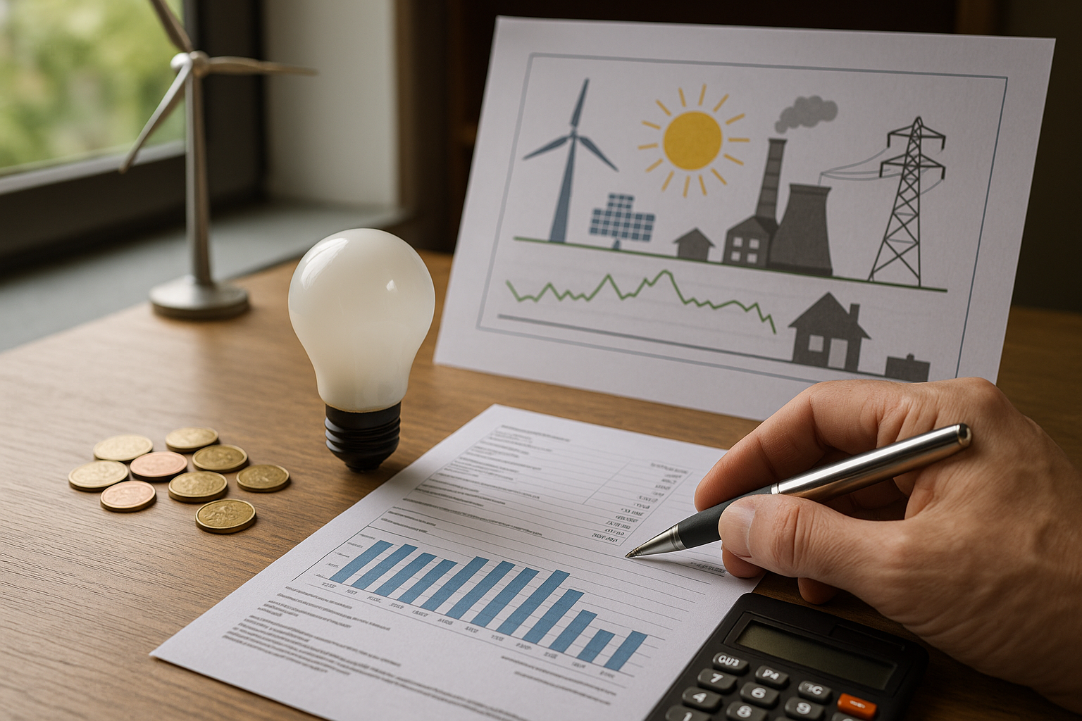 Illustration af hvad koster levering af strøm